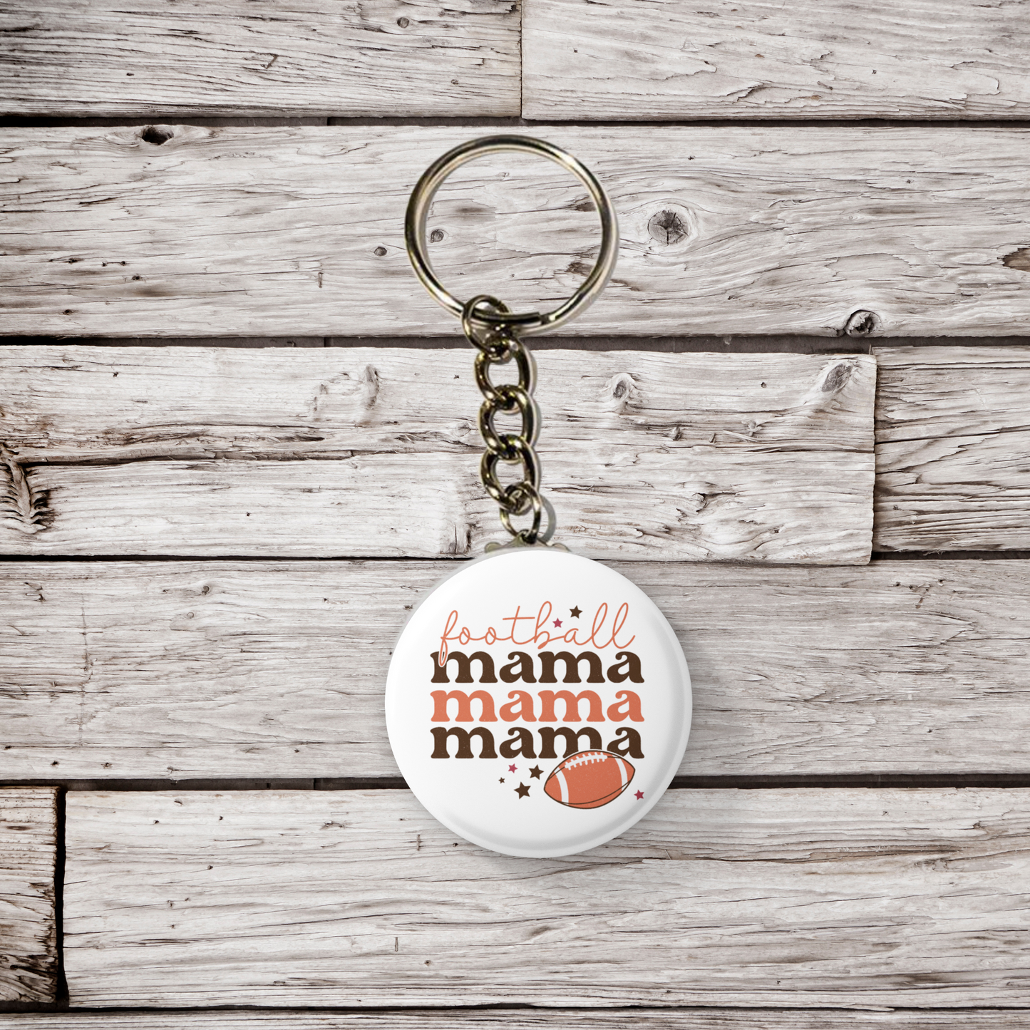 Football Mama Pin Back Button, Magnet, Keychain