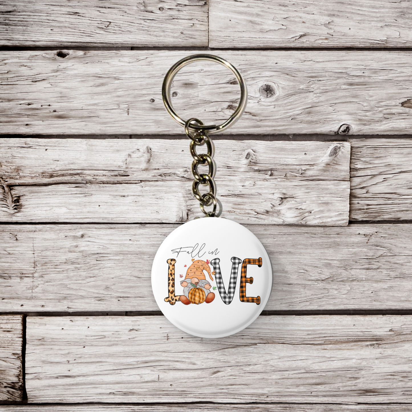 Fall In Love Pin Back Button, Magnet, Keychain