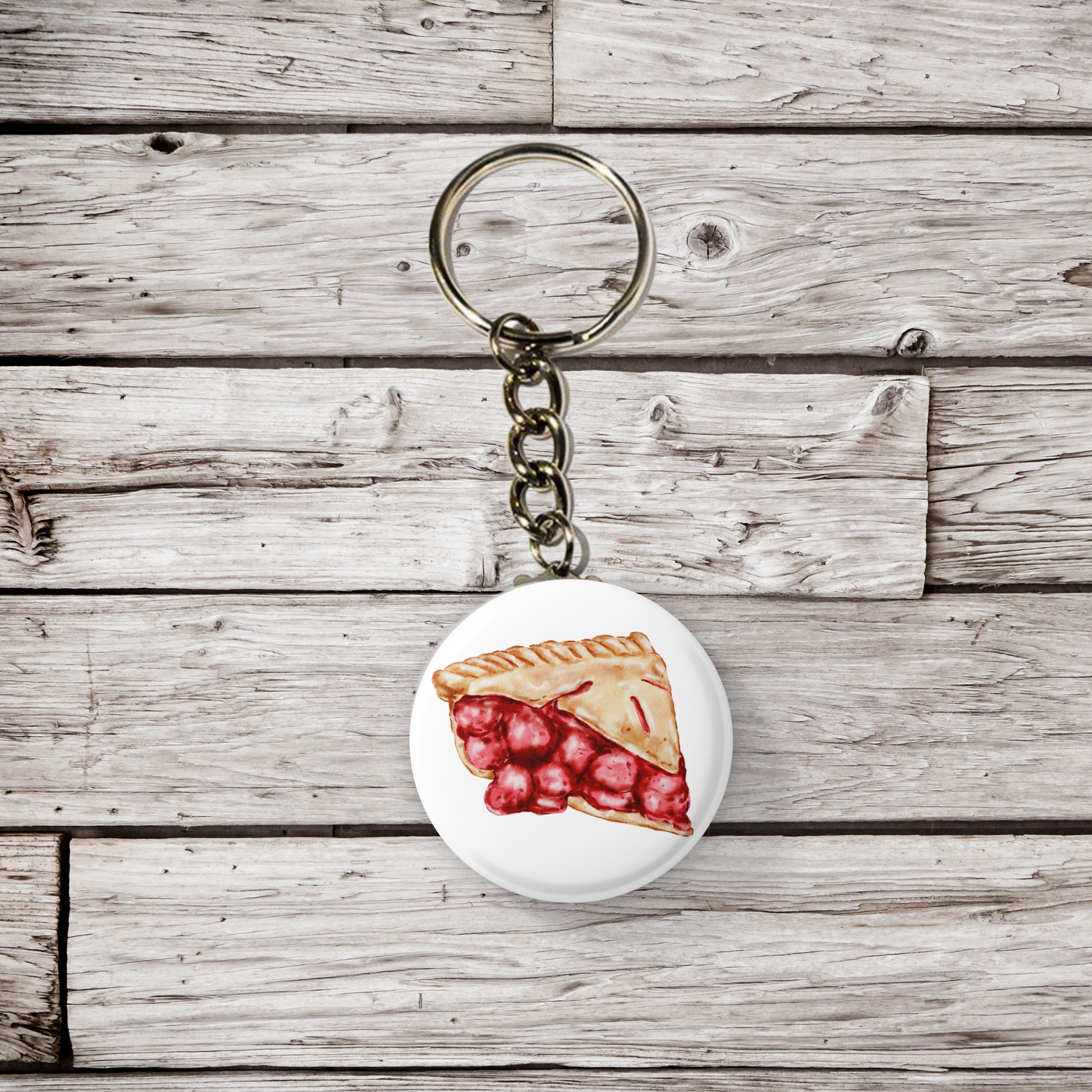 Cherry Pie Slice Pin Back Button, Magnet, Keychain