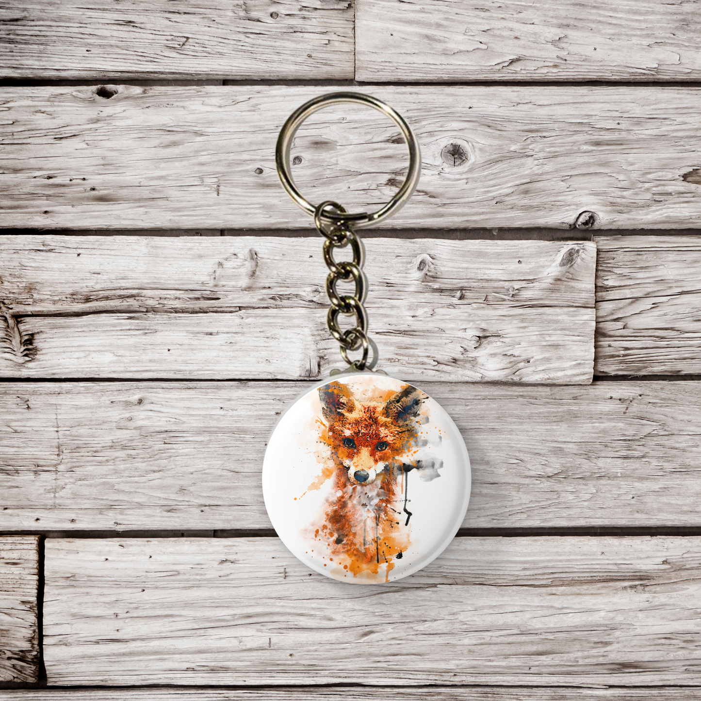 Fox Pin Back Button, Magnet, Keychain