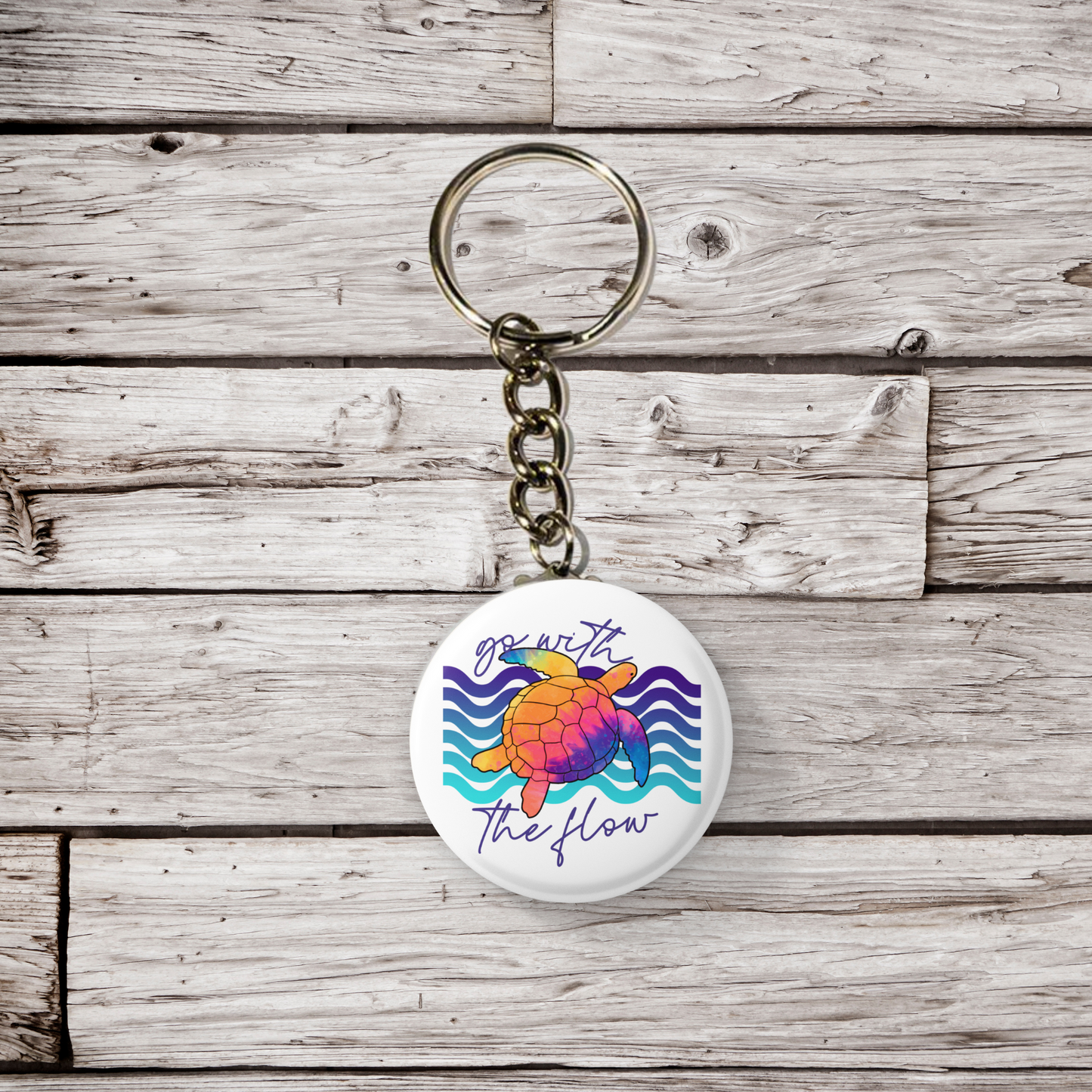 Go With The Flow Pin Back Button, Magnet, Keychain
