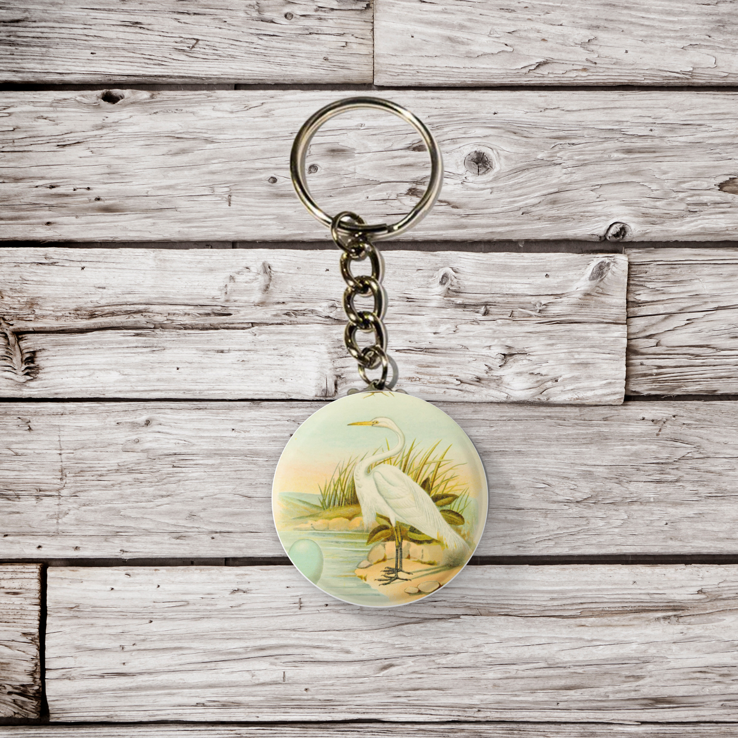 Crane Pin Back Button, Magnet, Keychain