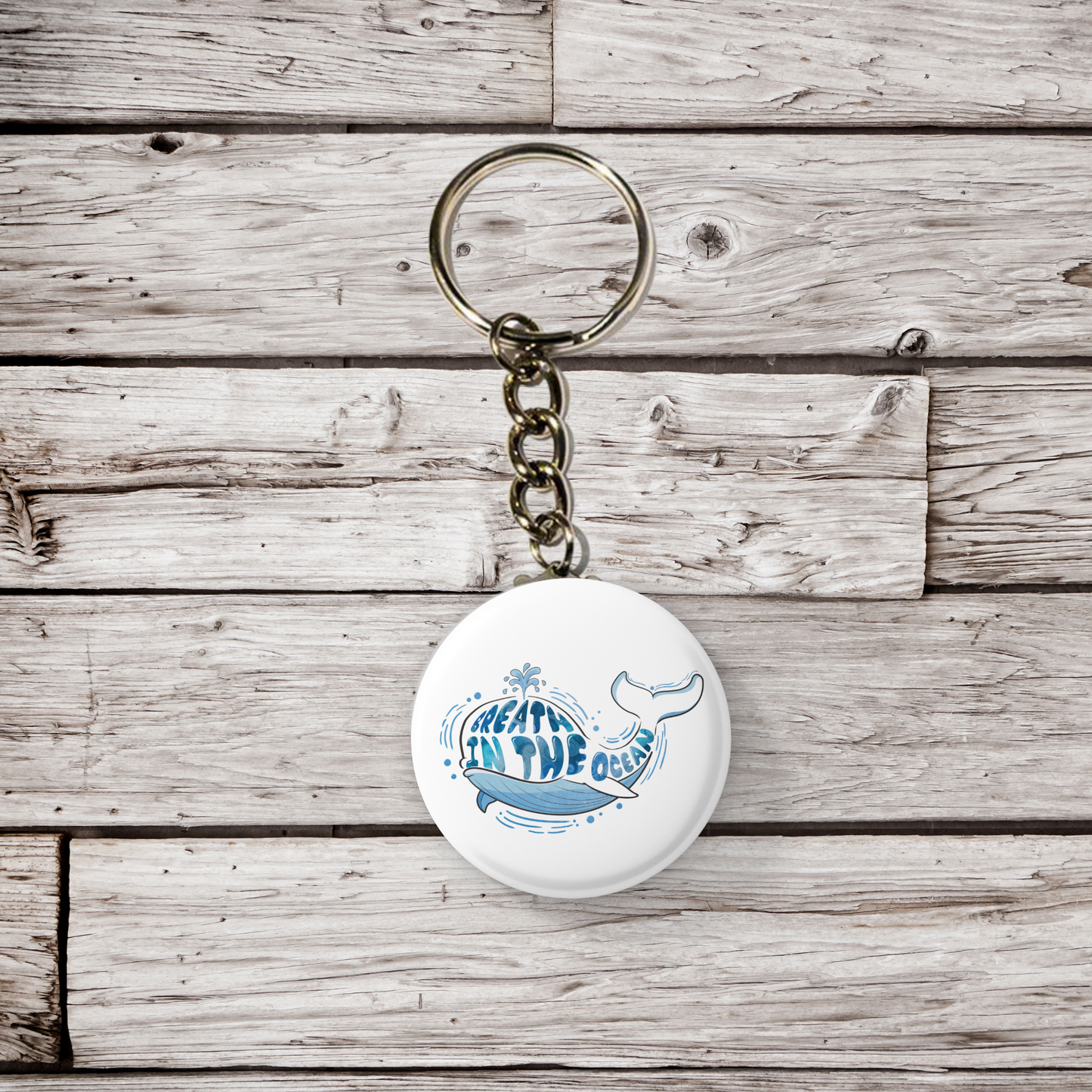 Breath In The Ocean Pin Back Button, Magnet, Keychain