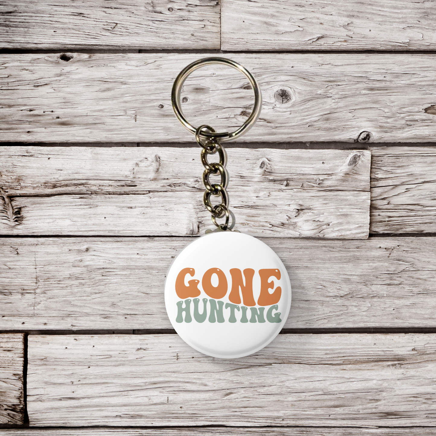 Gone Hunting Pin Back Button, Magnet, Keychain