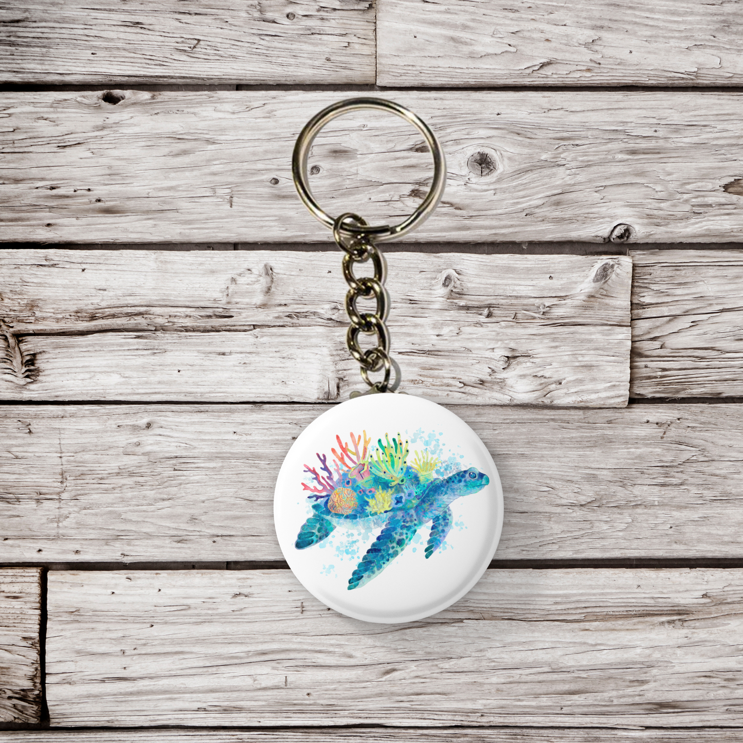 Sea Turtle Pin Back Button, Magnet, Keychain