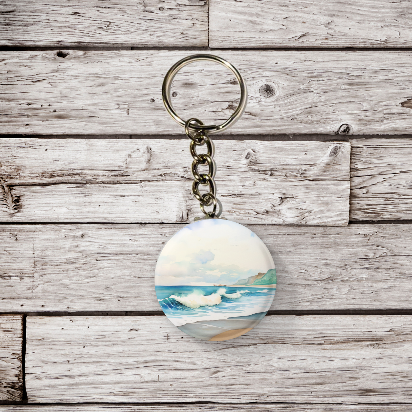 Beach Pin Back Button, Magnet, Keychain