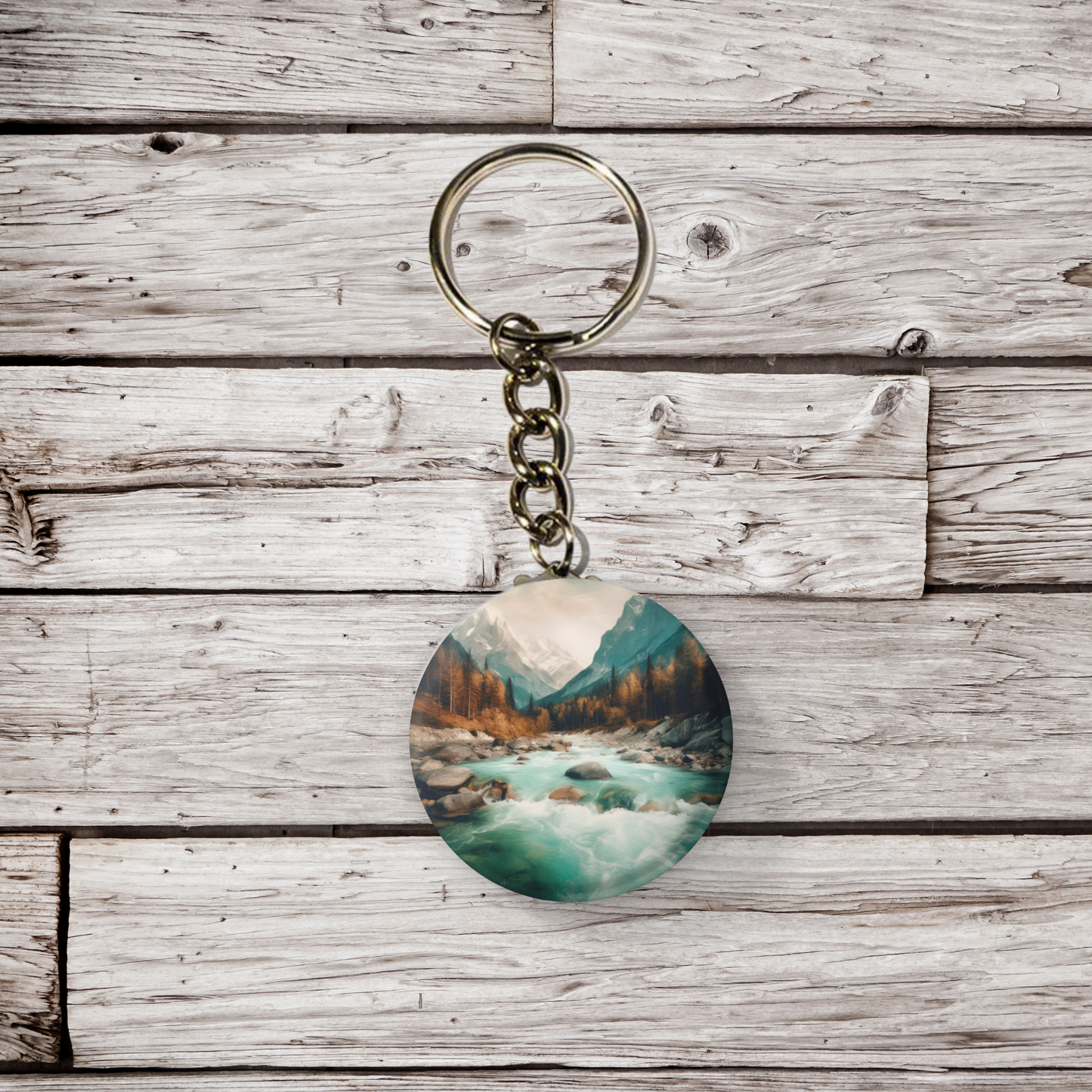 Rushing Water River 4 Pin Back Button, Magnet, Keychain