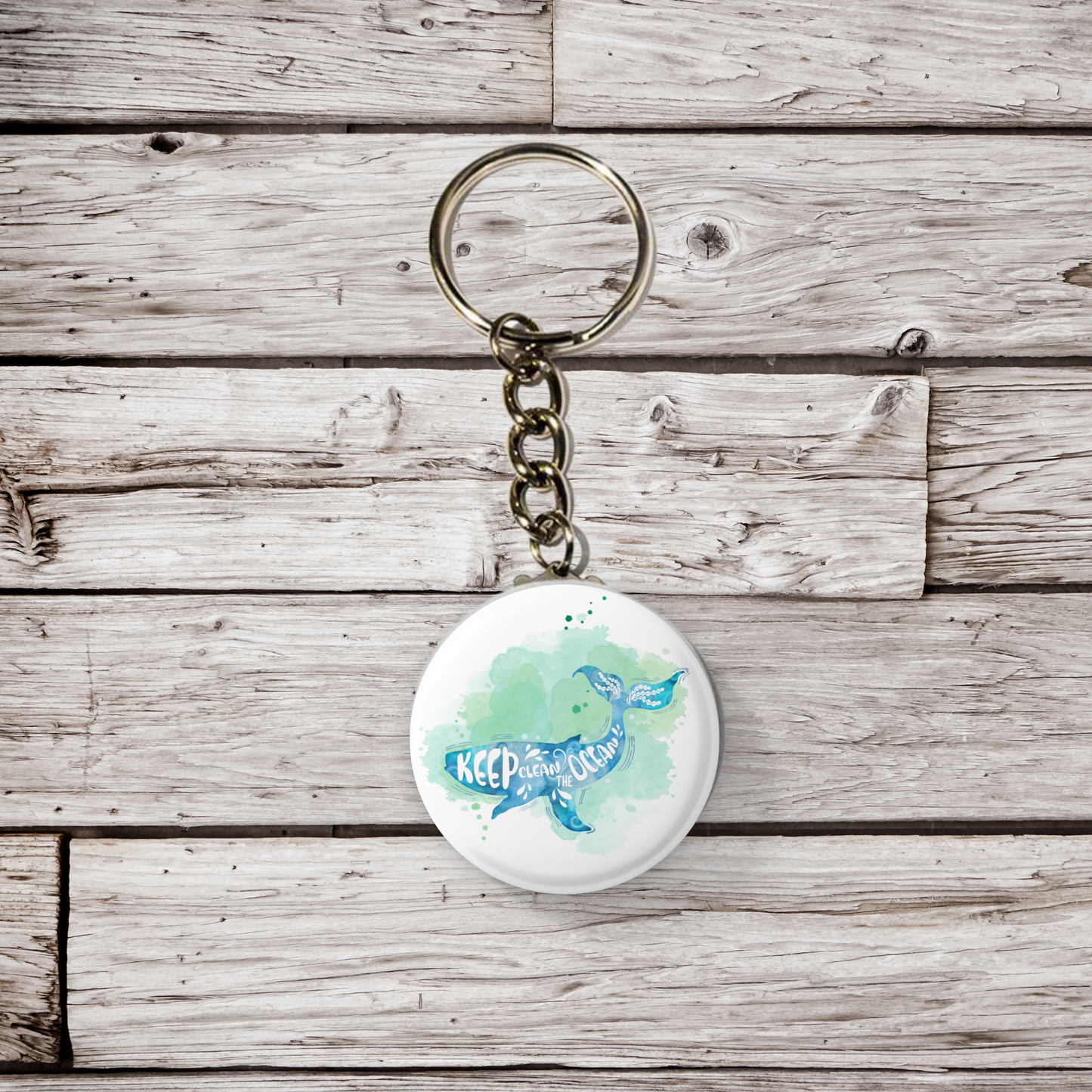 Keep The Ocean Clean Pin Back Button, Magnet, Keychain