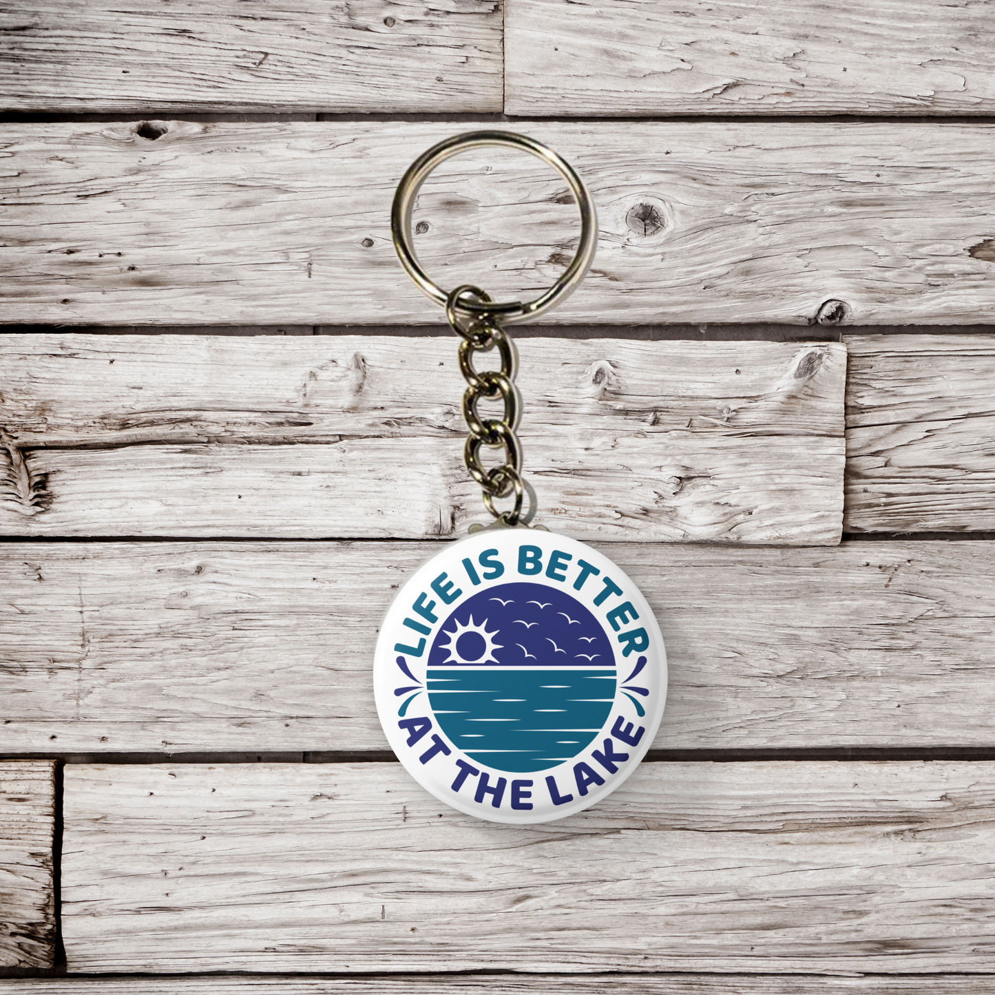 Life Is Better At The Lake Pin Back Button, Magnet, Keychain