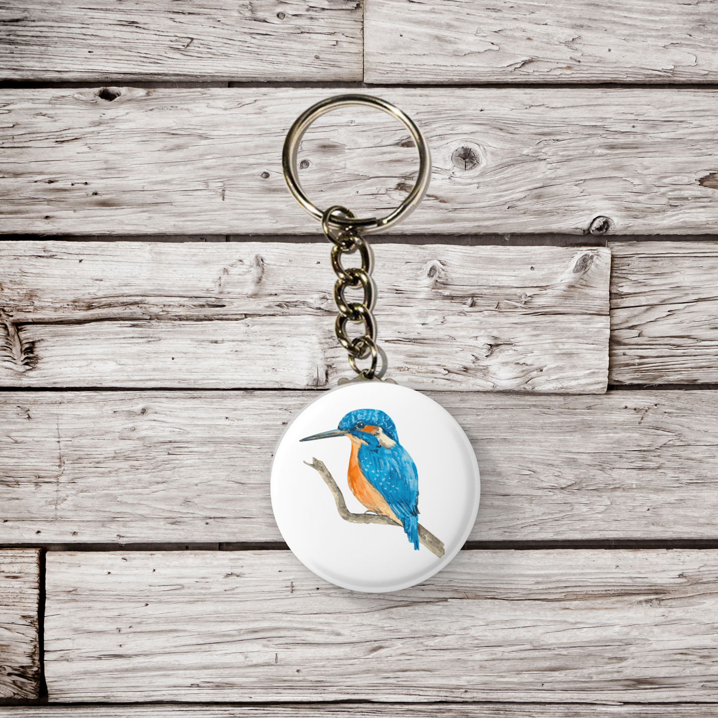 Kingfisher Pin Back Button, Magnet, Keychain