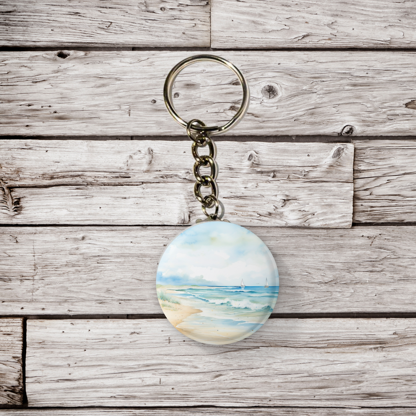 Costal Beach 2 Pin Back Button, Magnet, Keychain