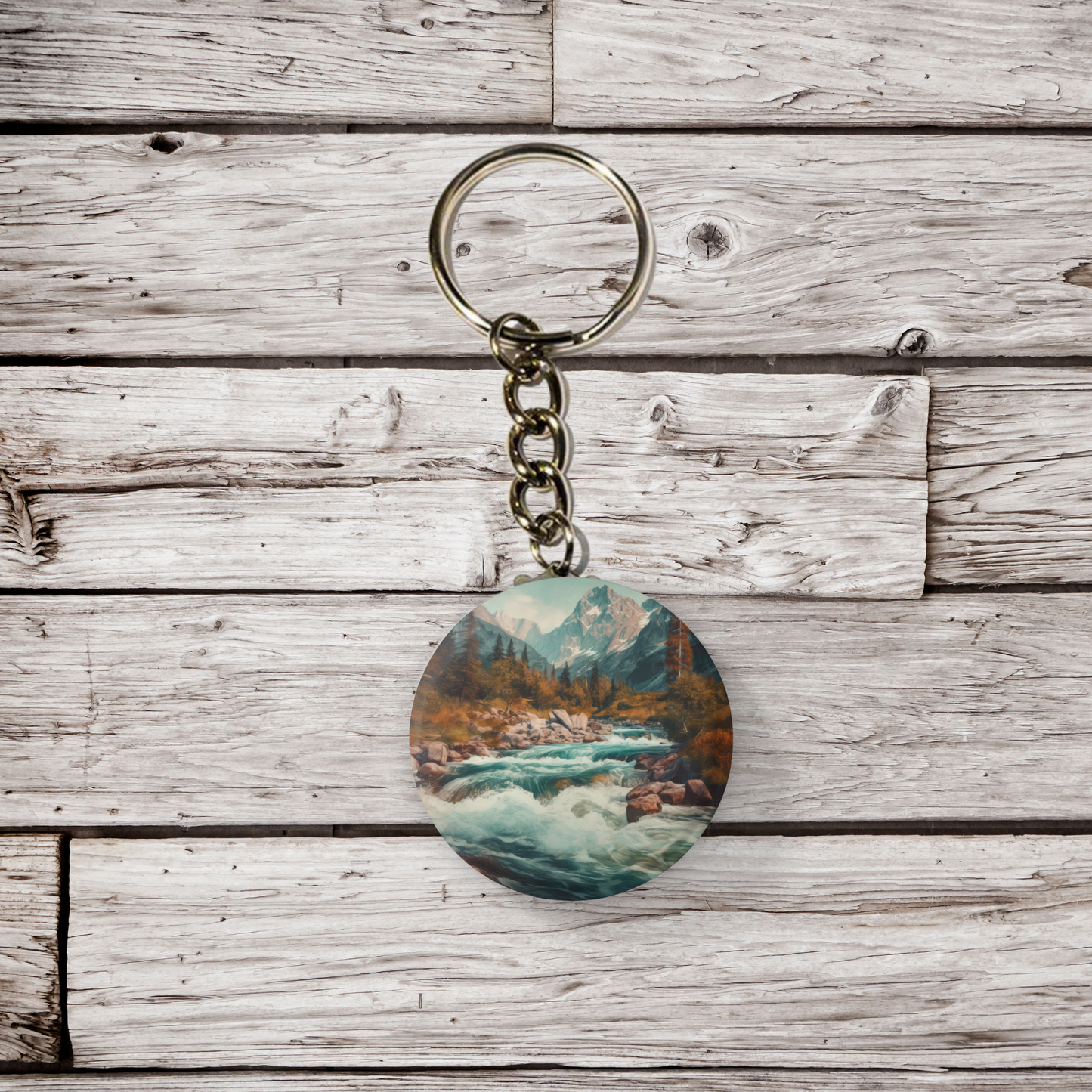 Rushing Water River 3 Pin Back Button, Magnet, Keychain