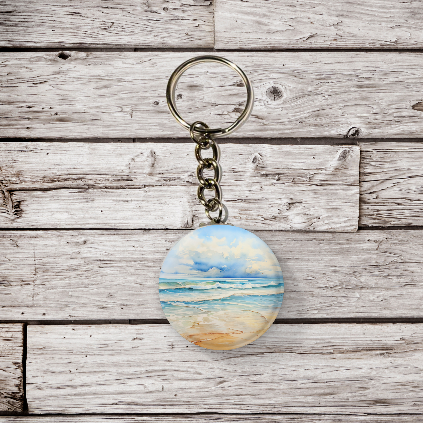 Beach Pin Back Button, Magnet, Keychain