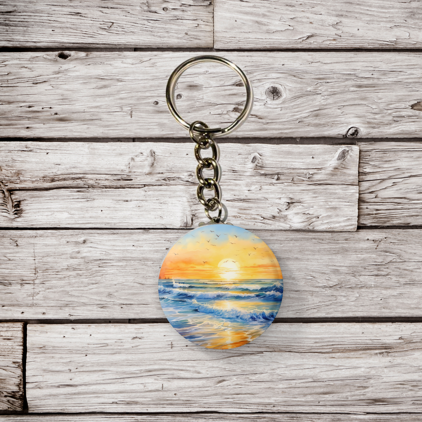 Beach Pin Back Button, Magnet, Keychain