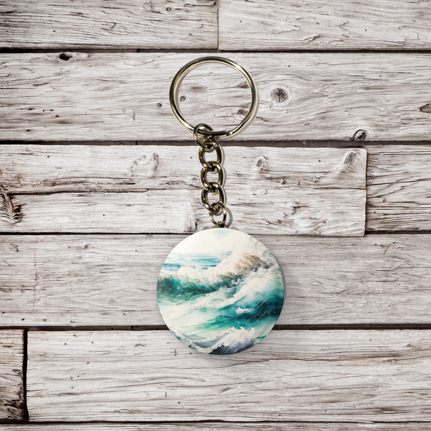 Ocean Waves Pin Back Button, Magnet, Keychain