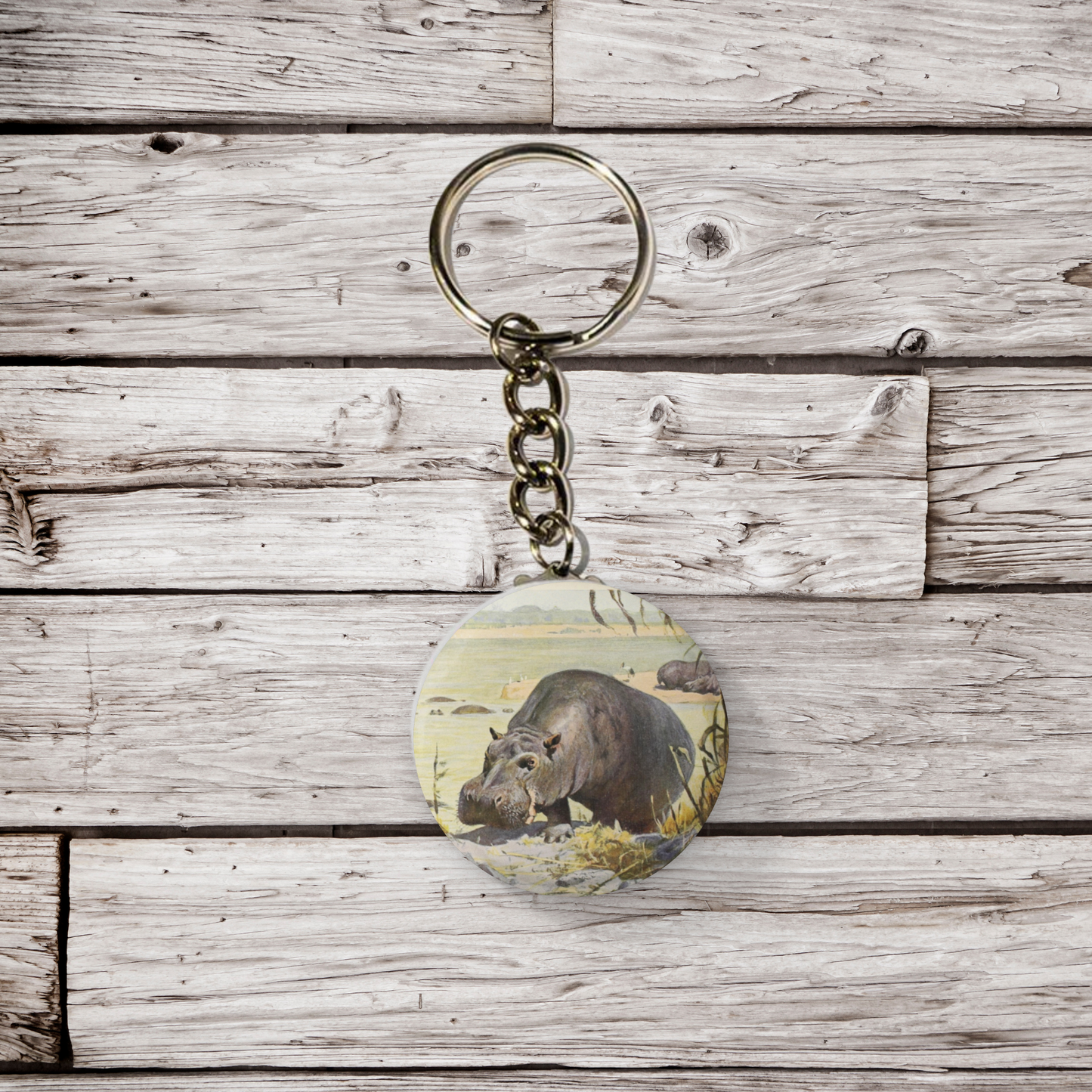 Hippo Pin Back Button, Magnet, Keychain