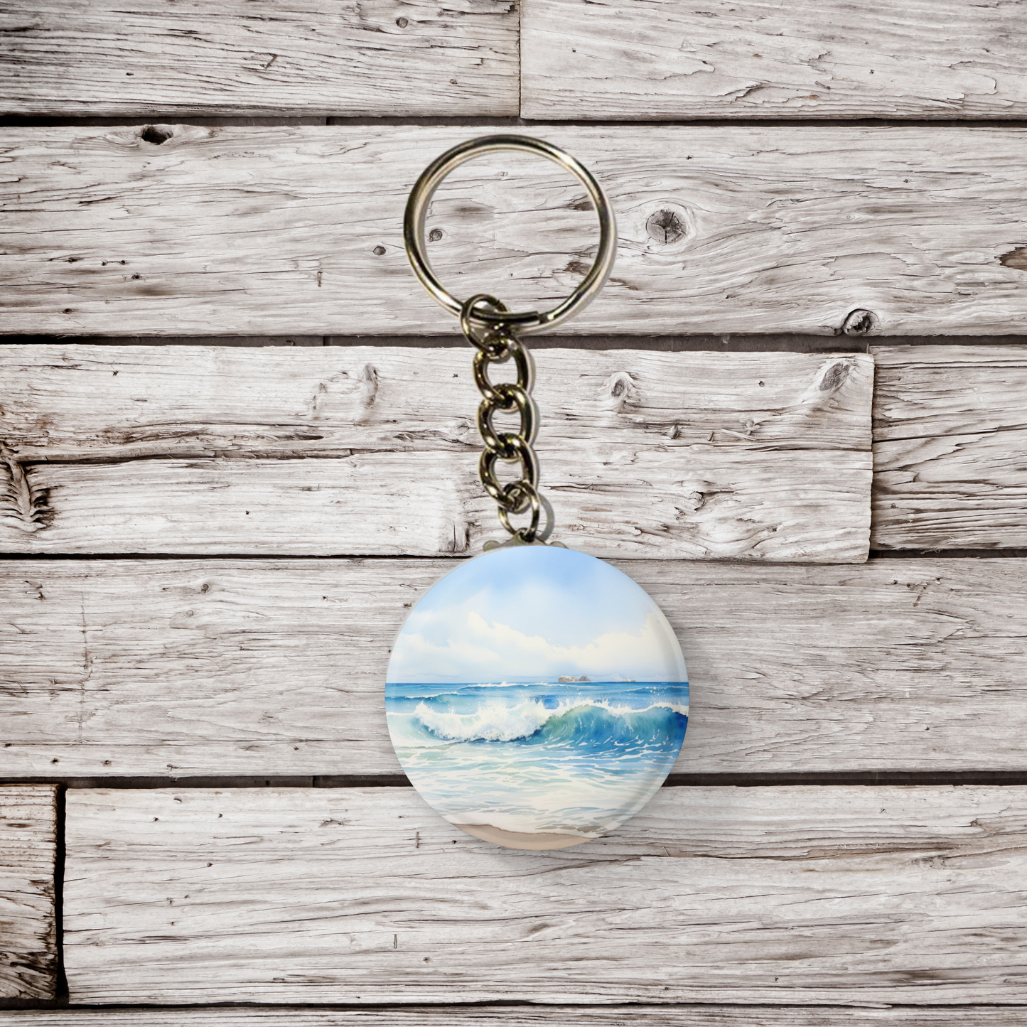 Beach Pin Back Button, Magnet, Keychain