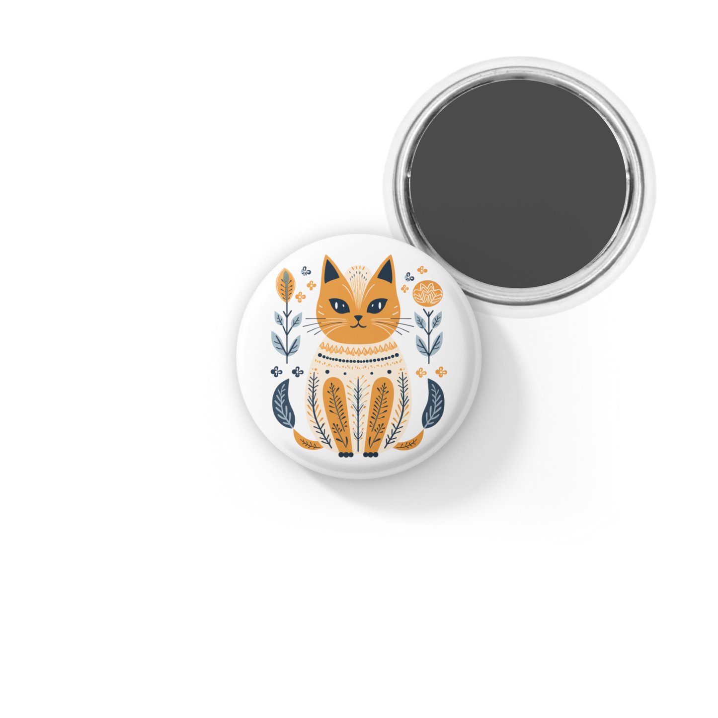 Cat Pin Back Button, Magnet