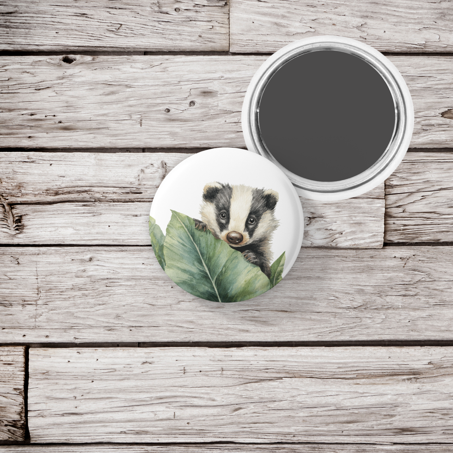 Badger 1 Pin Back Button, Magnet