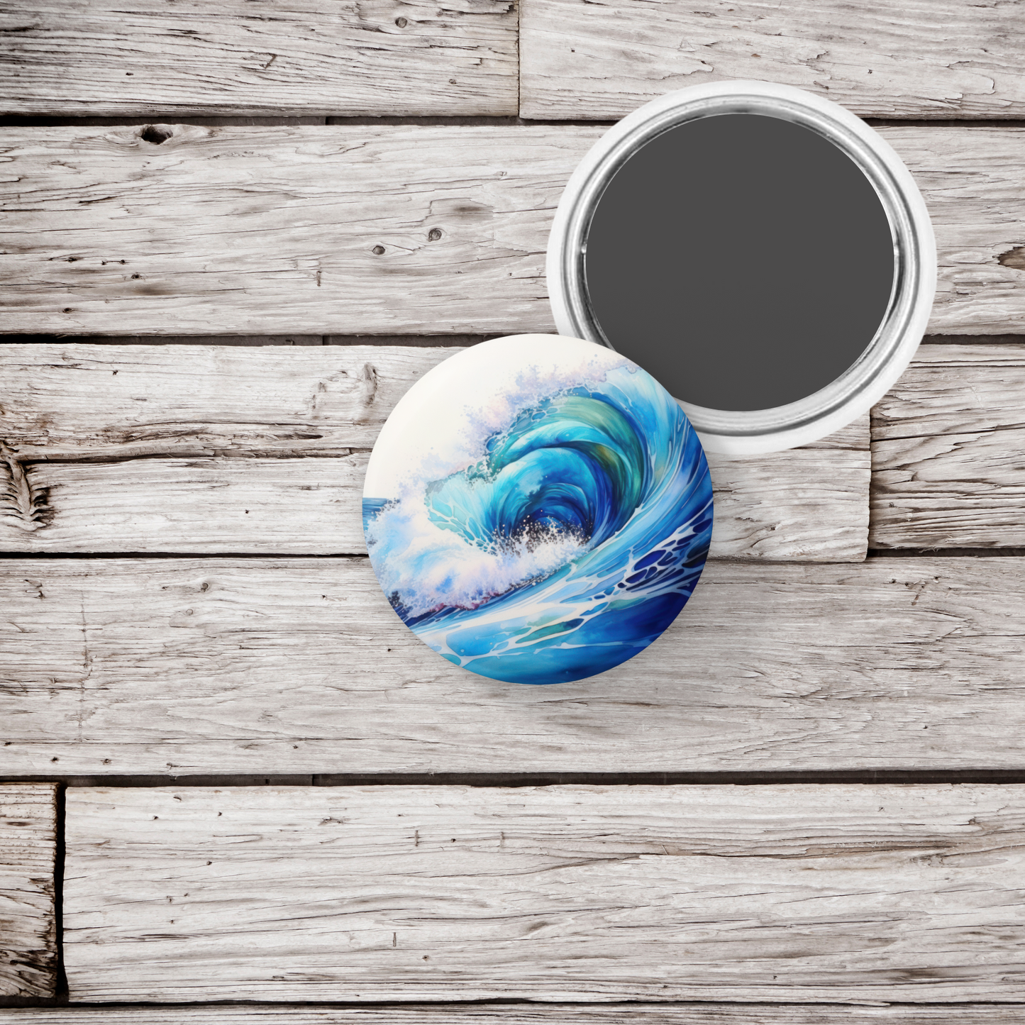 Wave 2 Pin Back Button, Magnet