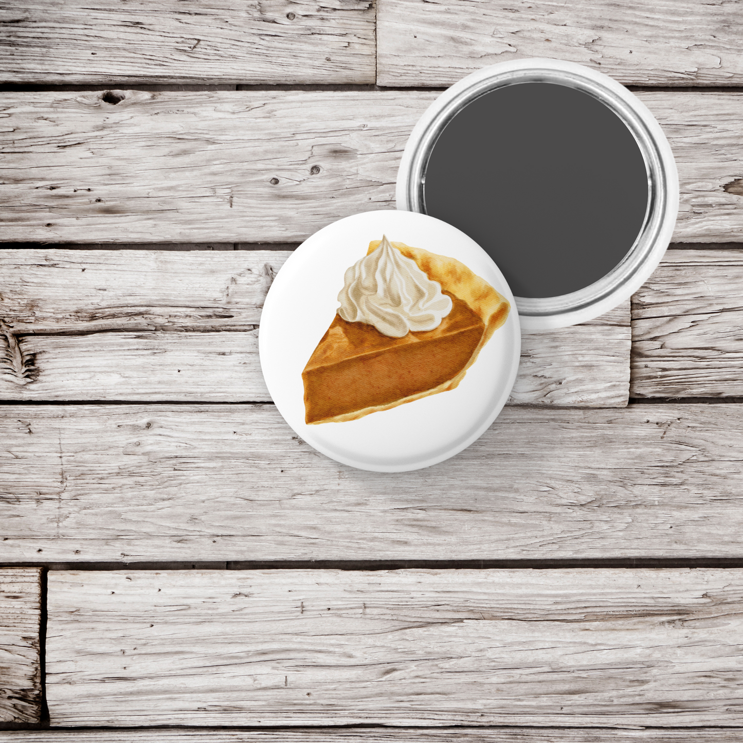 Pumpkin Pie Slice Pin Back Button, Magnet