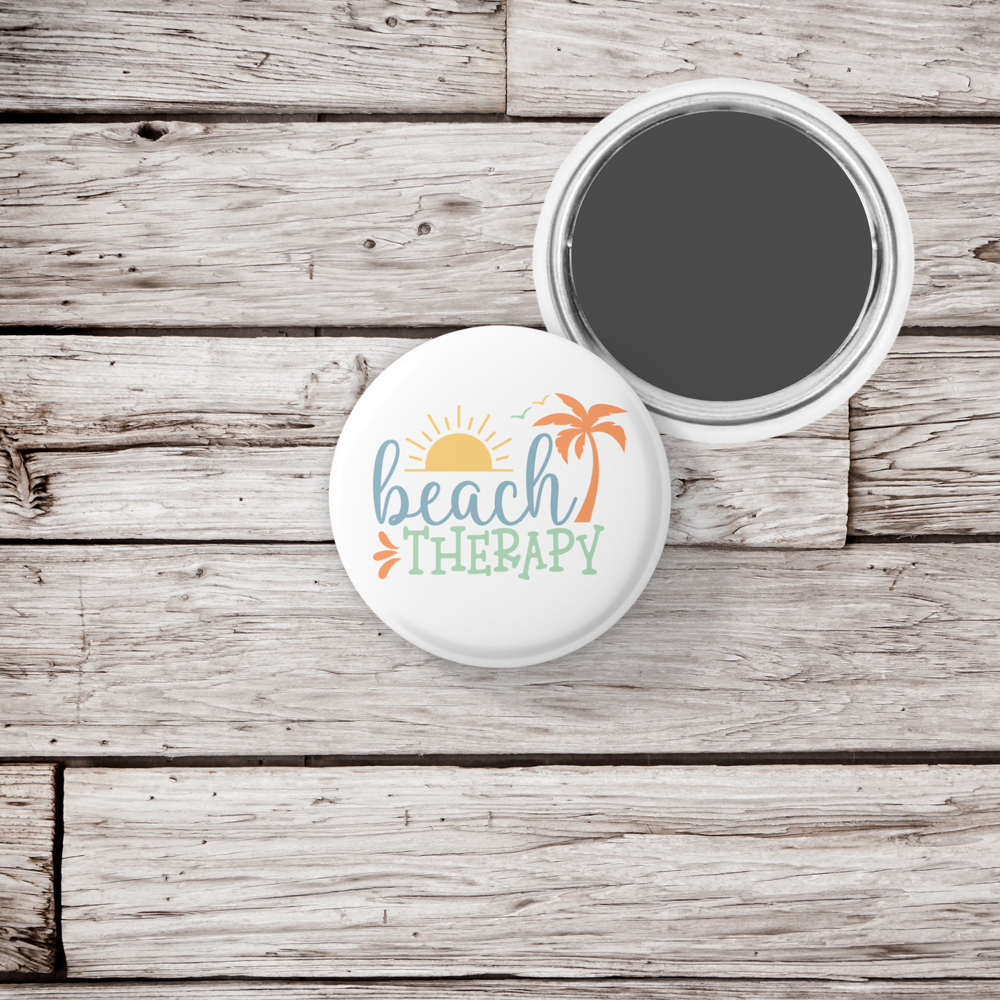 Beach Therapy Pin Back Button, Magnet