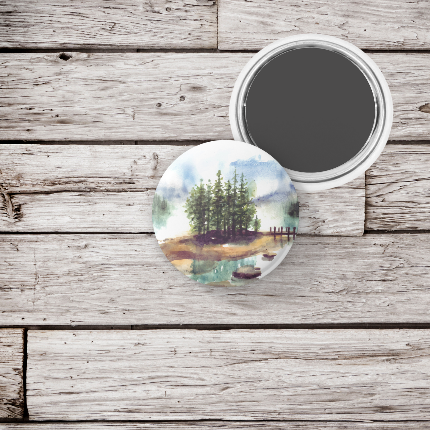Forest Lake Pin Back Button, Magnet, Keychain