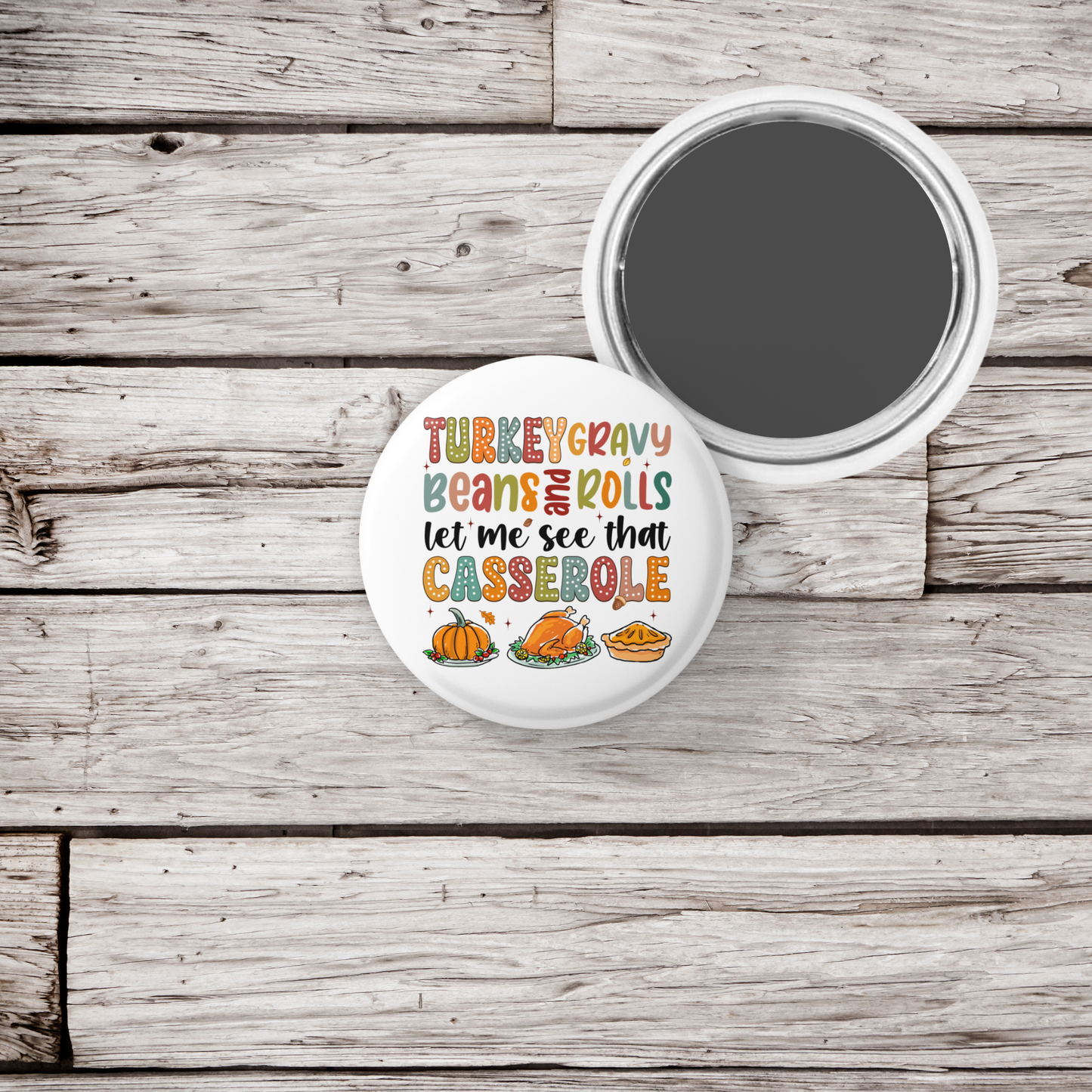Turkey Gravy 2 Pin Back Button, Magnet