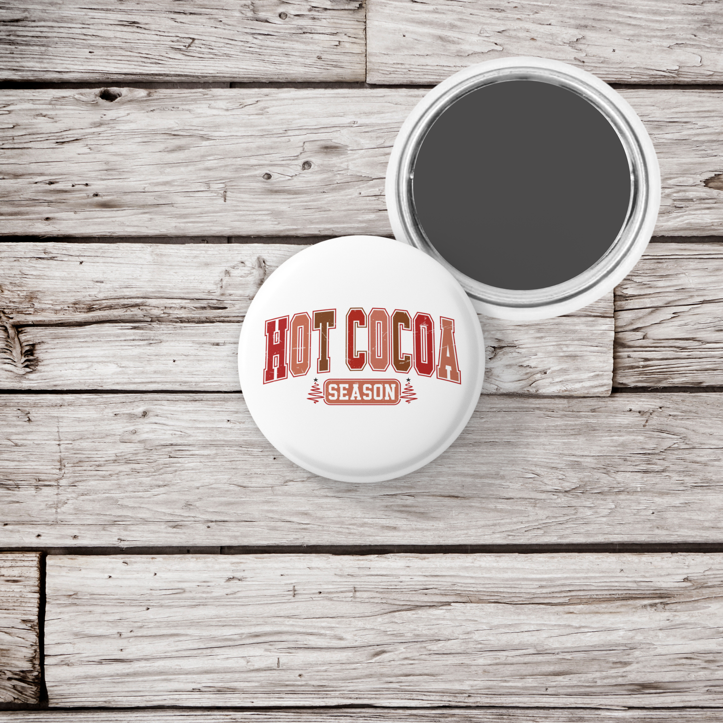Hot Cocoa Season Pin Back Button, Magnet