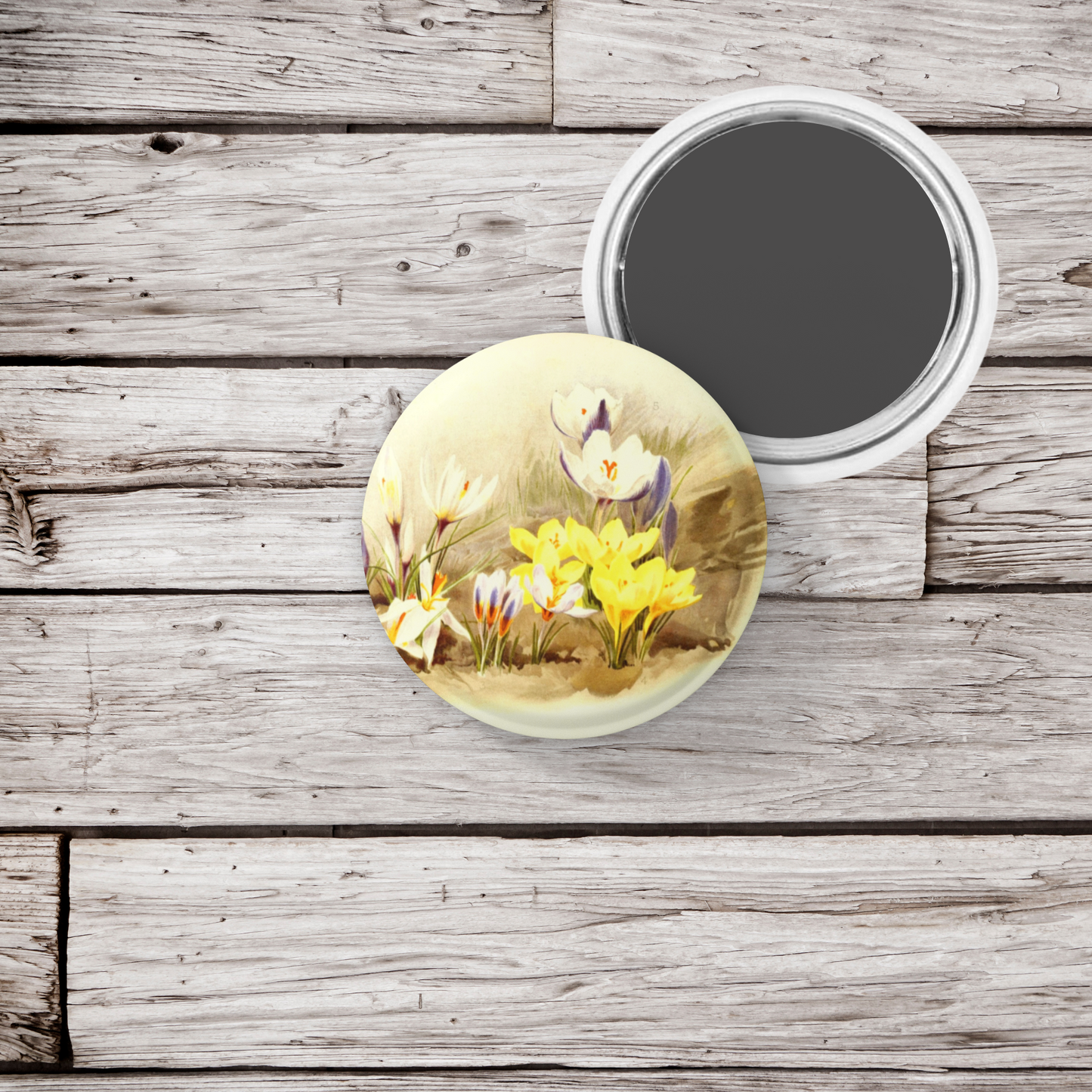 Spring Flowers Pin Back Button, Magnet, Keychain