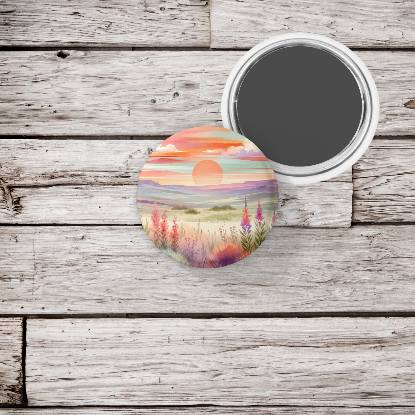 Southwest Desert 4 Pin Pin Back Button, Magnet, Keychain