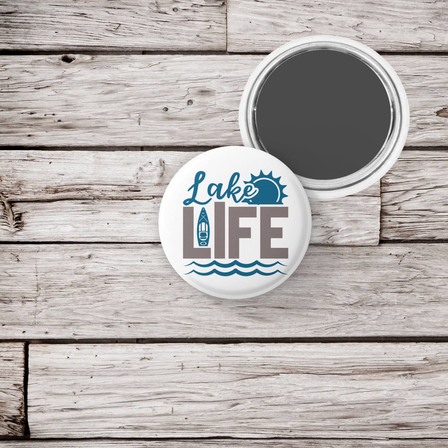 Lake Life Pin Back Button, Magnet, Keychain