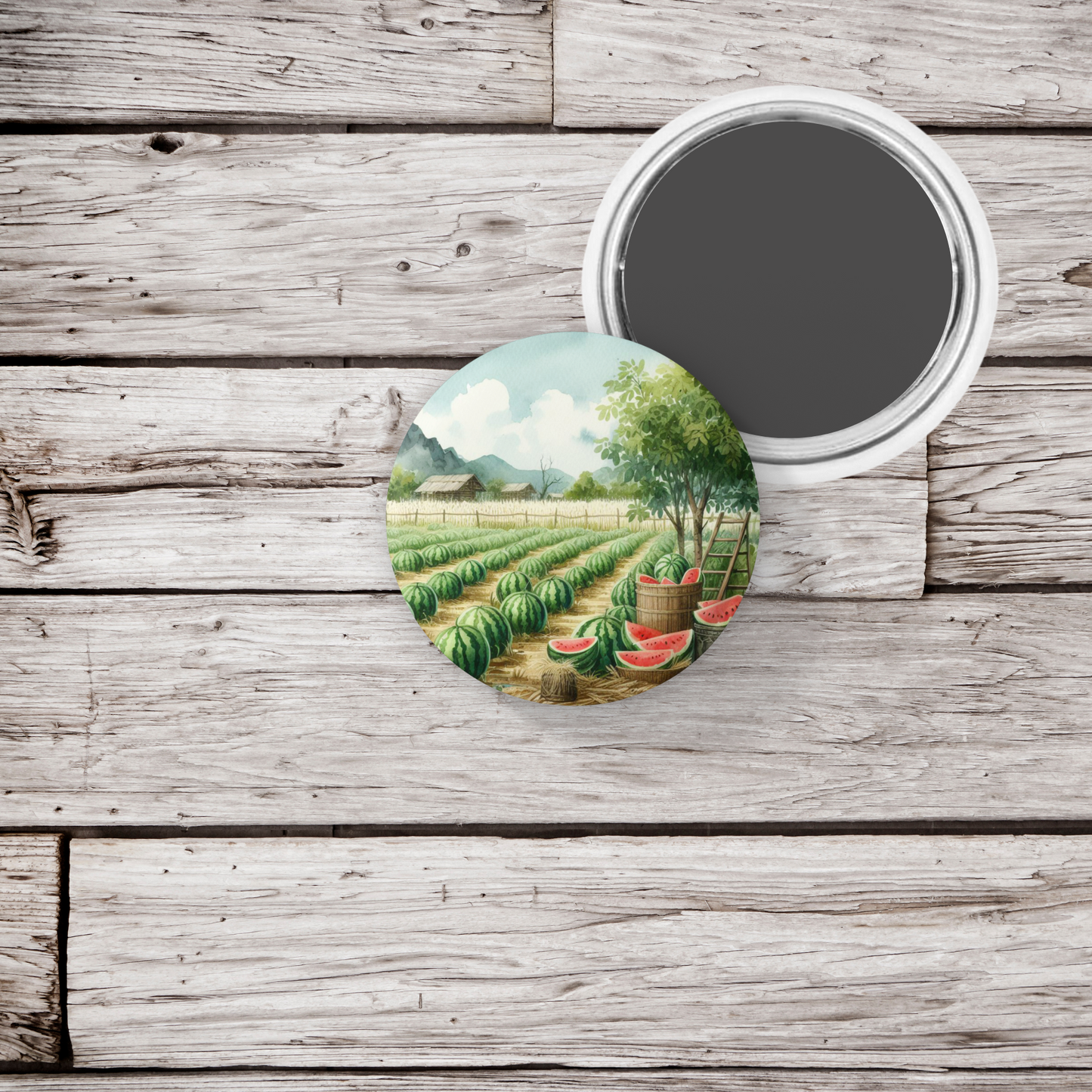 Watermelon Patch 1 Pin Back Button, Magnet