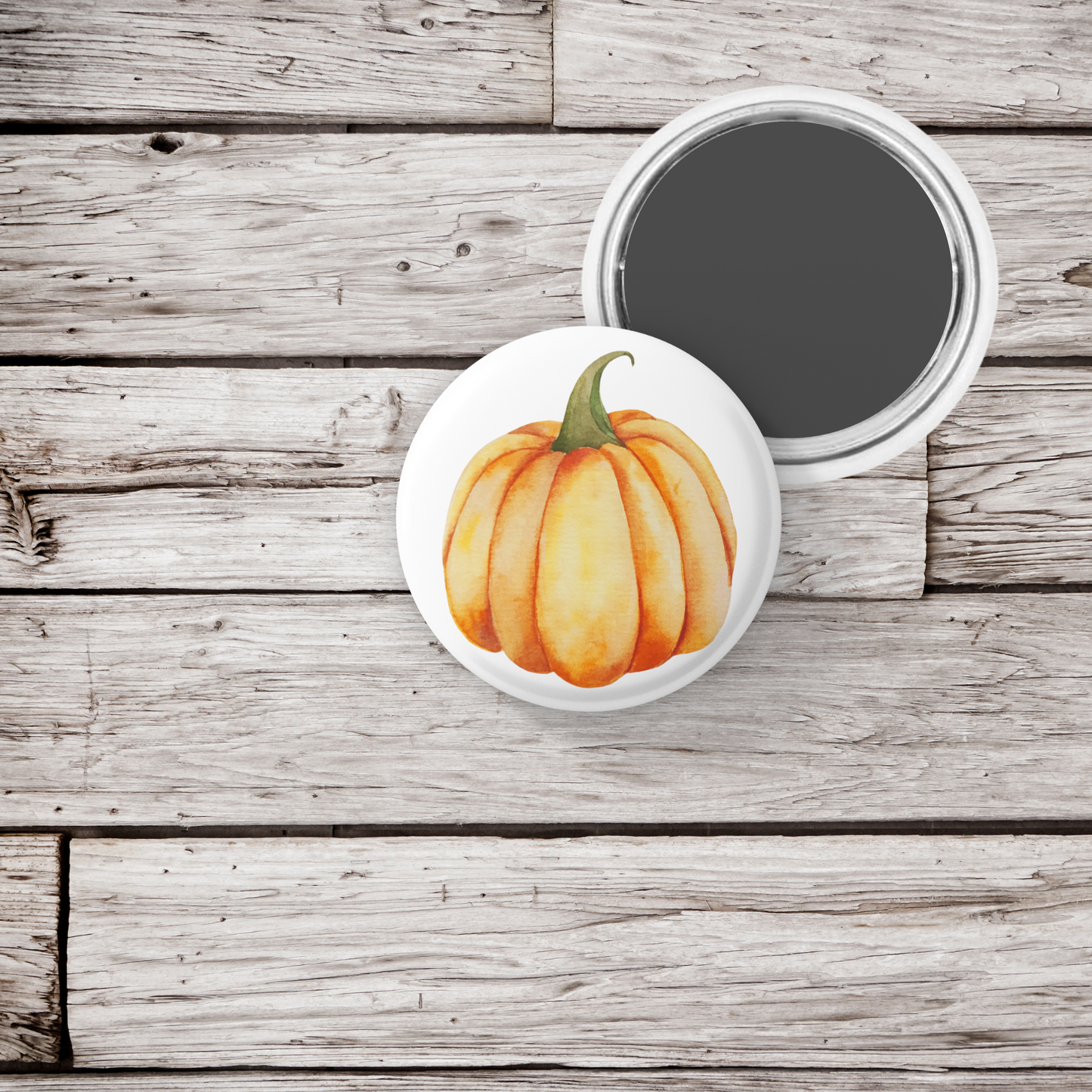 Pumpkin Pin Back Button, Magnet