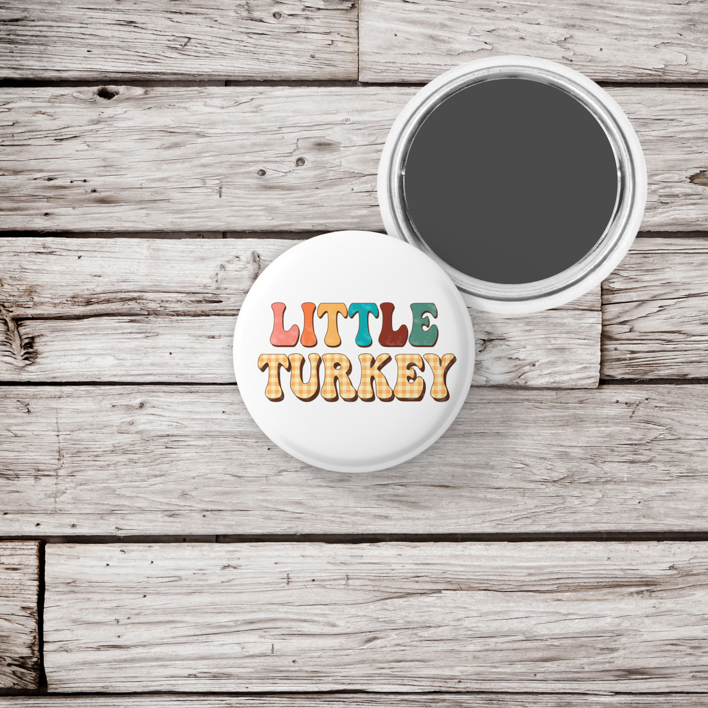 Little Turkey Pin Back Button, Magnet