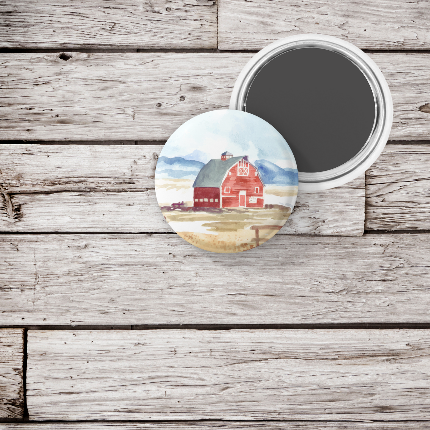 Barn Pin Back Button, Magnet, Keychain