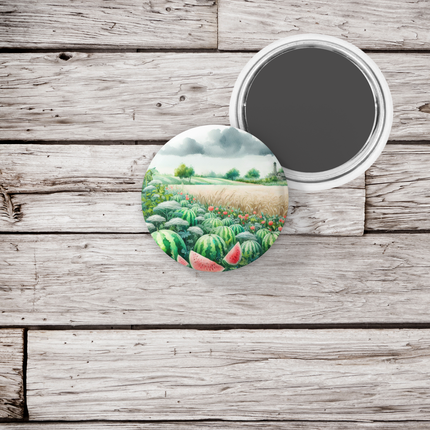 Watermelon Patch 2 Pin Back Button, Magnet