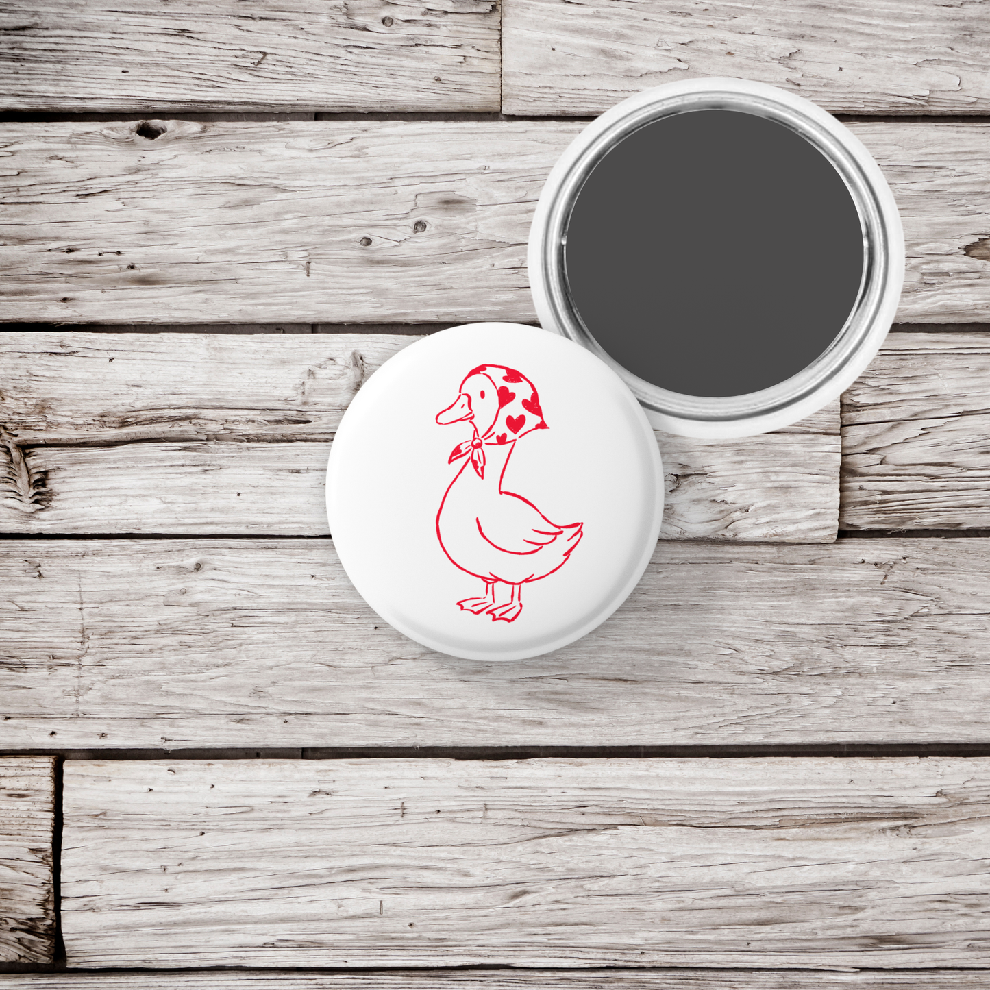 Valentine Goose Pin Back Button, Magnet
