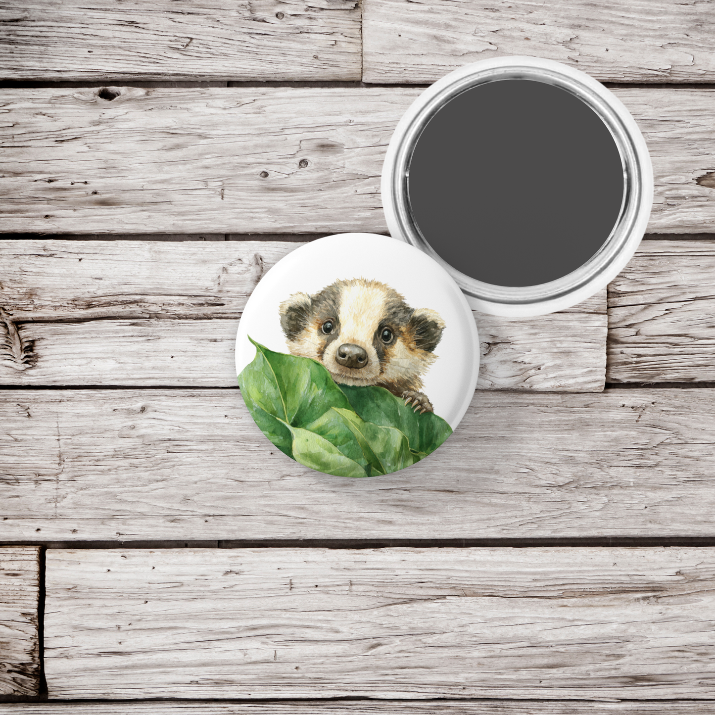 Badger 2 Pin Back Button, Magnet