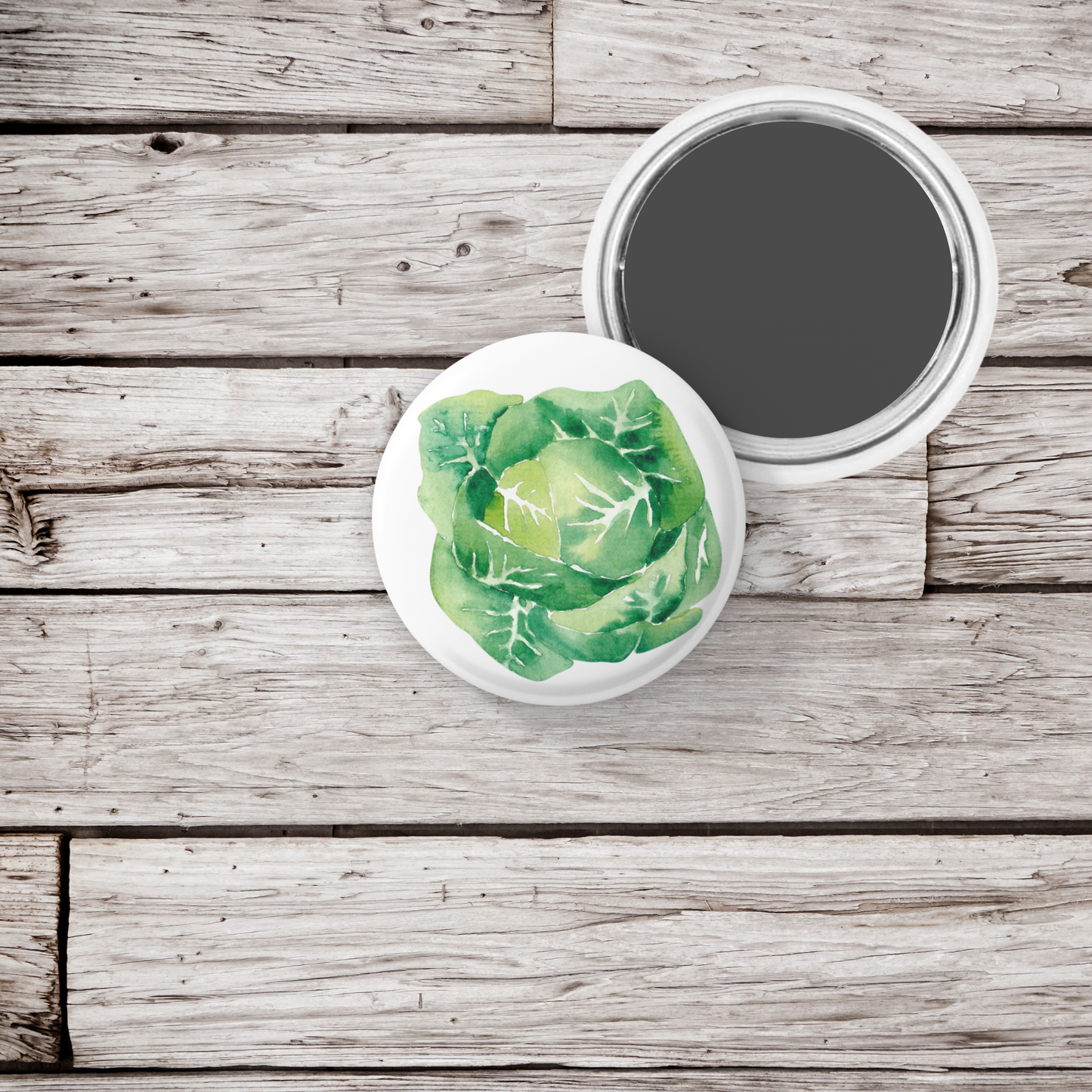 Lettuce Pin Back Button, Magnet