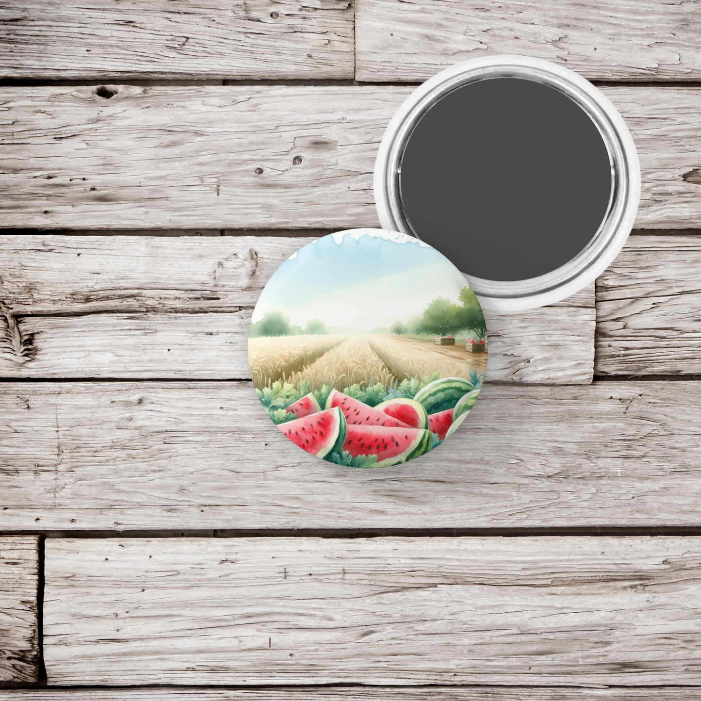 Watermelon Patch 3 Pin Back Button, Magnet