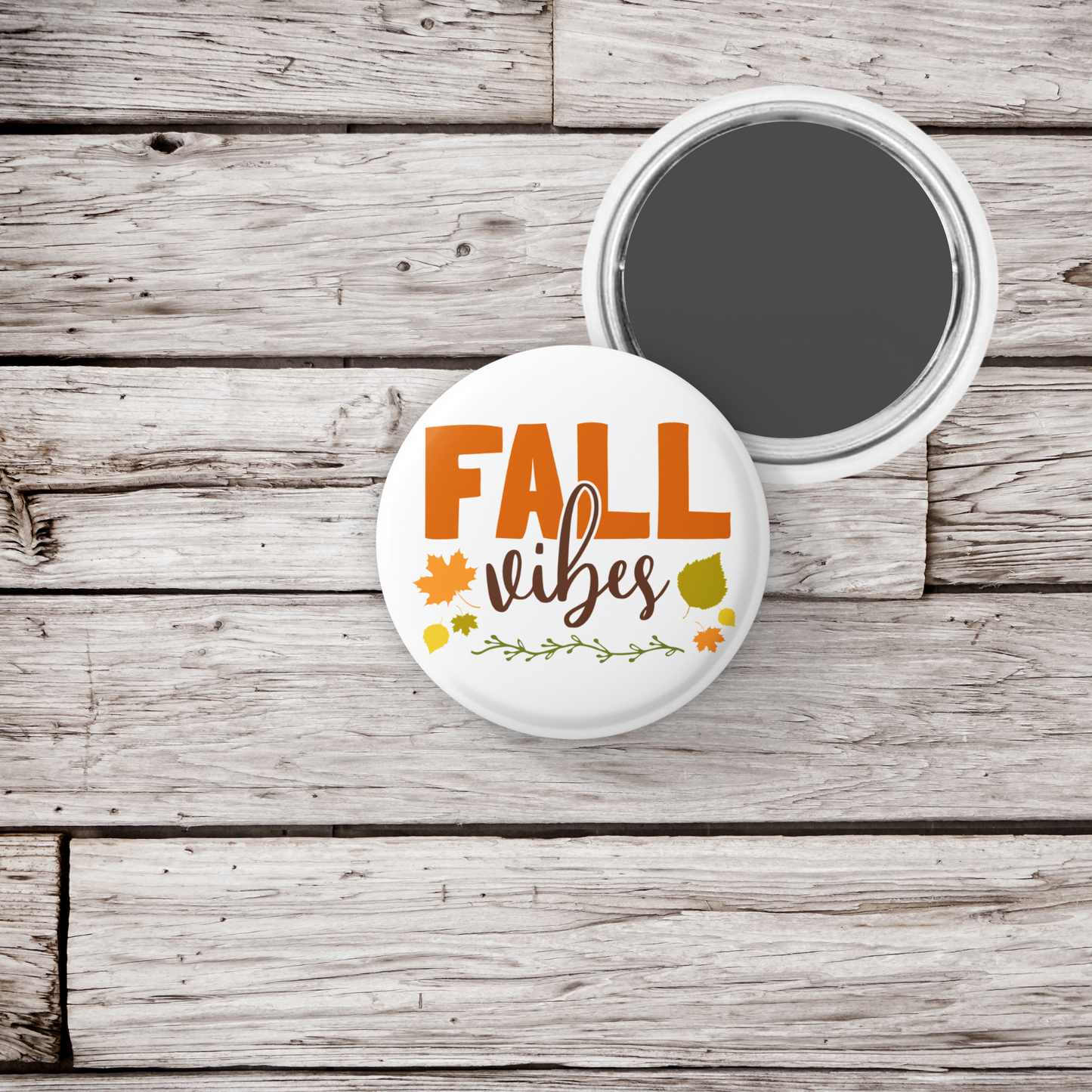 Fall Vibes Pin Back Button, Magnet, Keychain