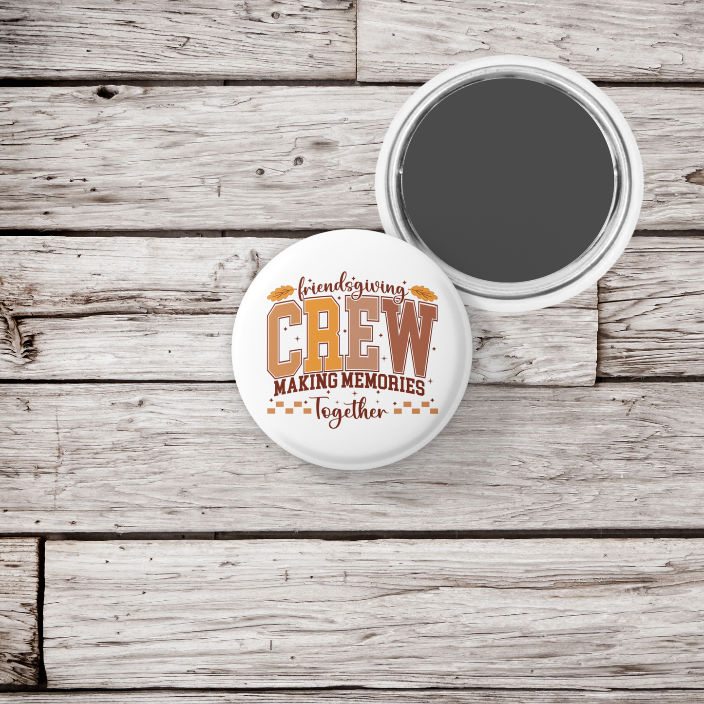 Friendsgiving Crew Pin Back Button, Magnet