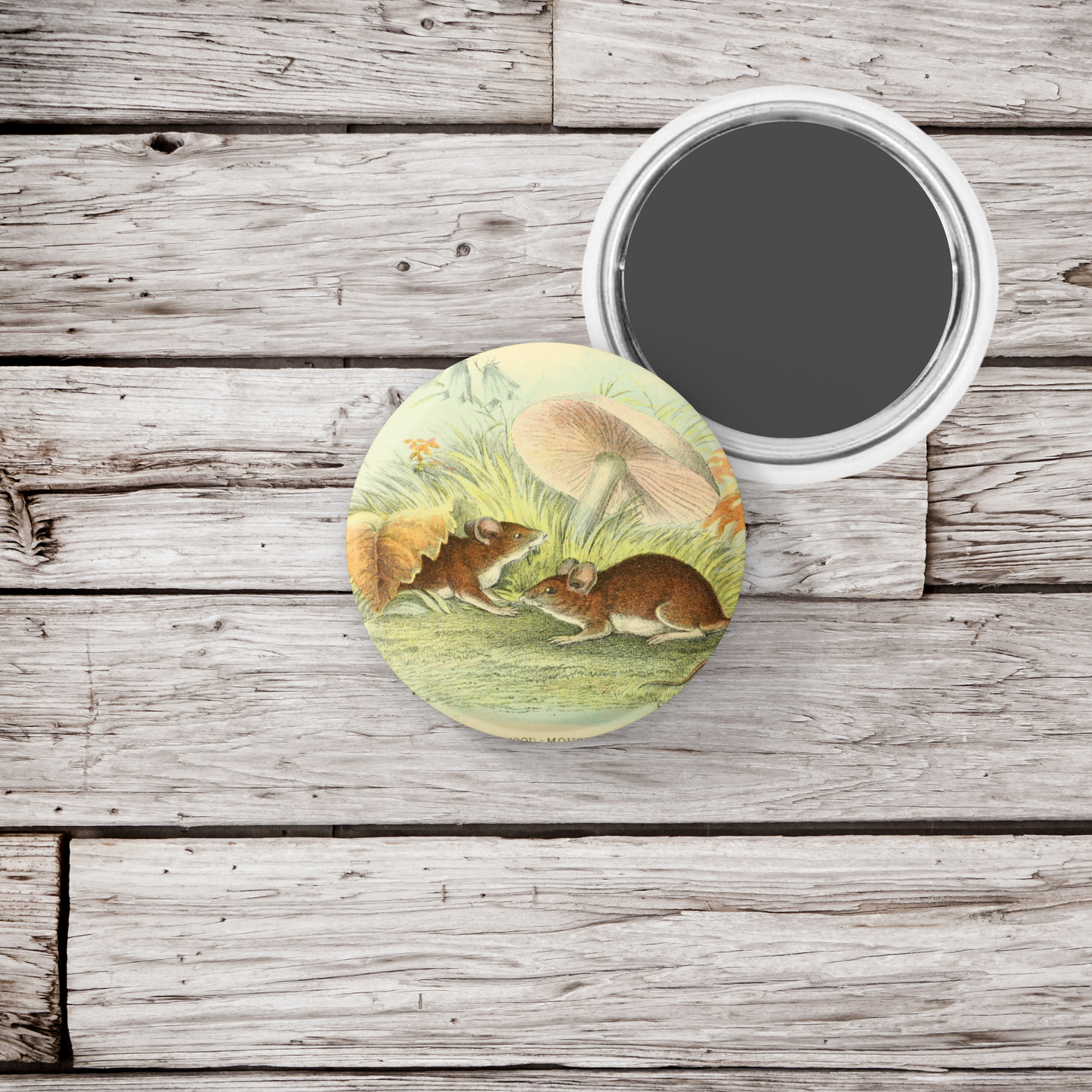 Field Mouse Pin Back Button, Magnet, Keychain