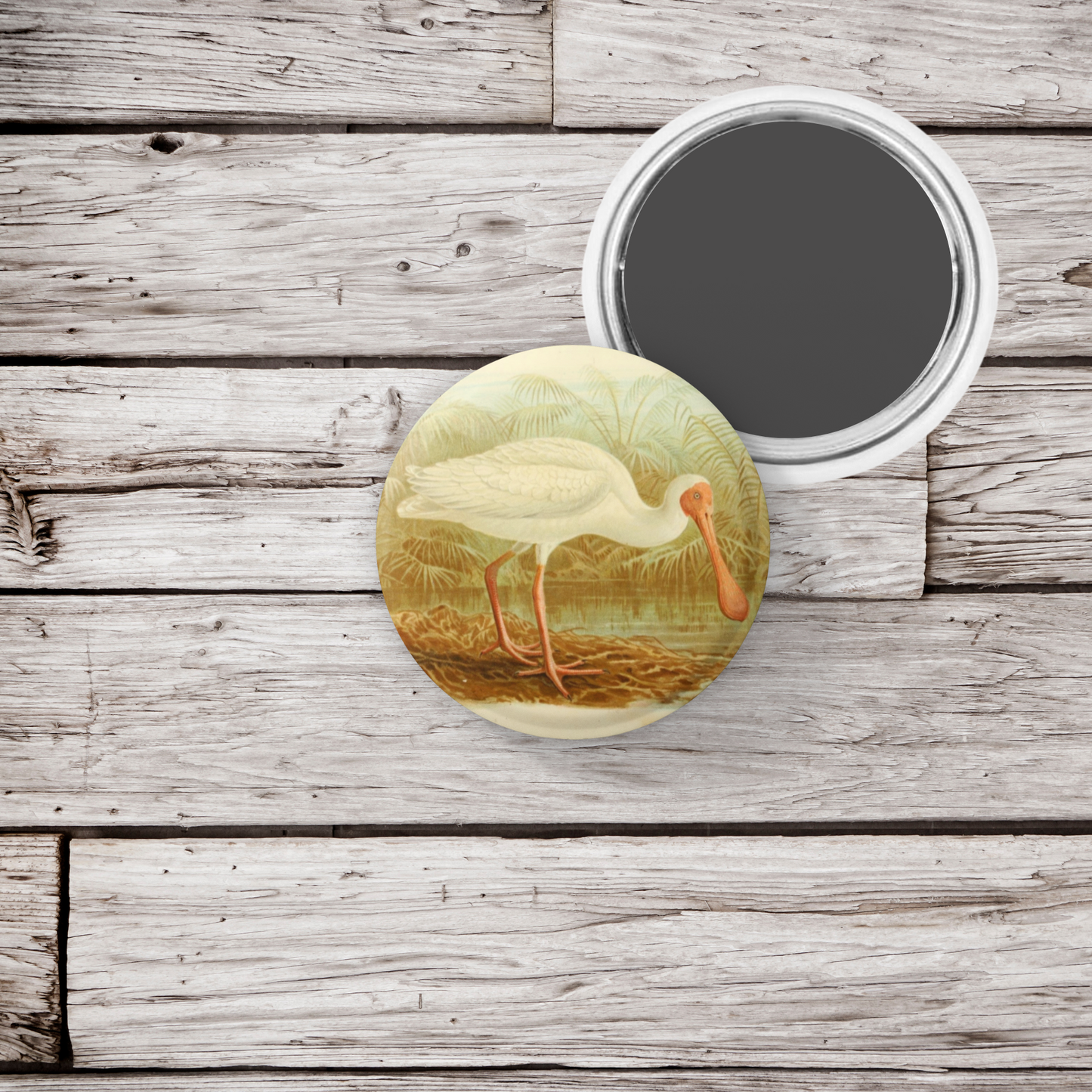 Spoonbill Pin Back Button, Magnet, Keychain