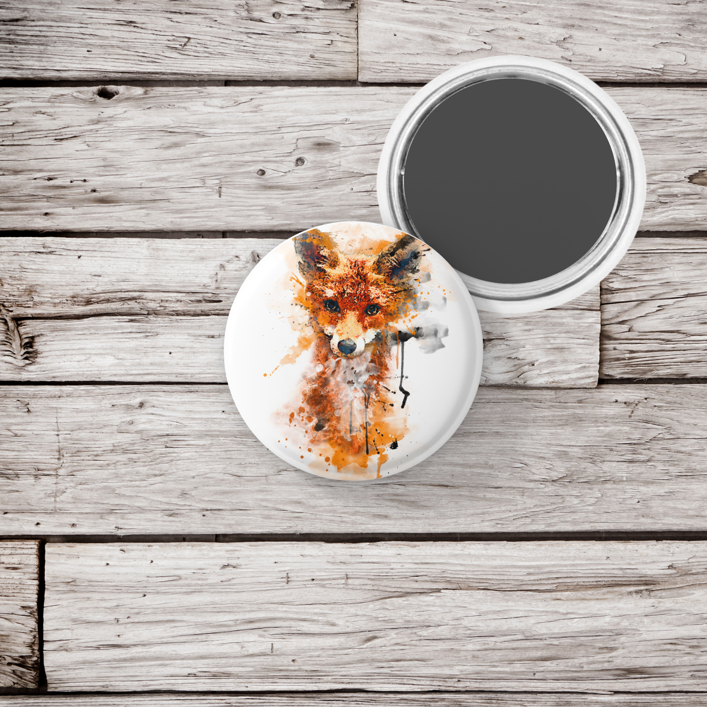 Fox Pin Back Button, Magnet, Keychain