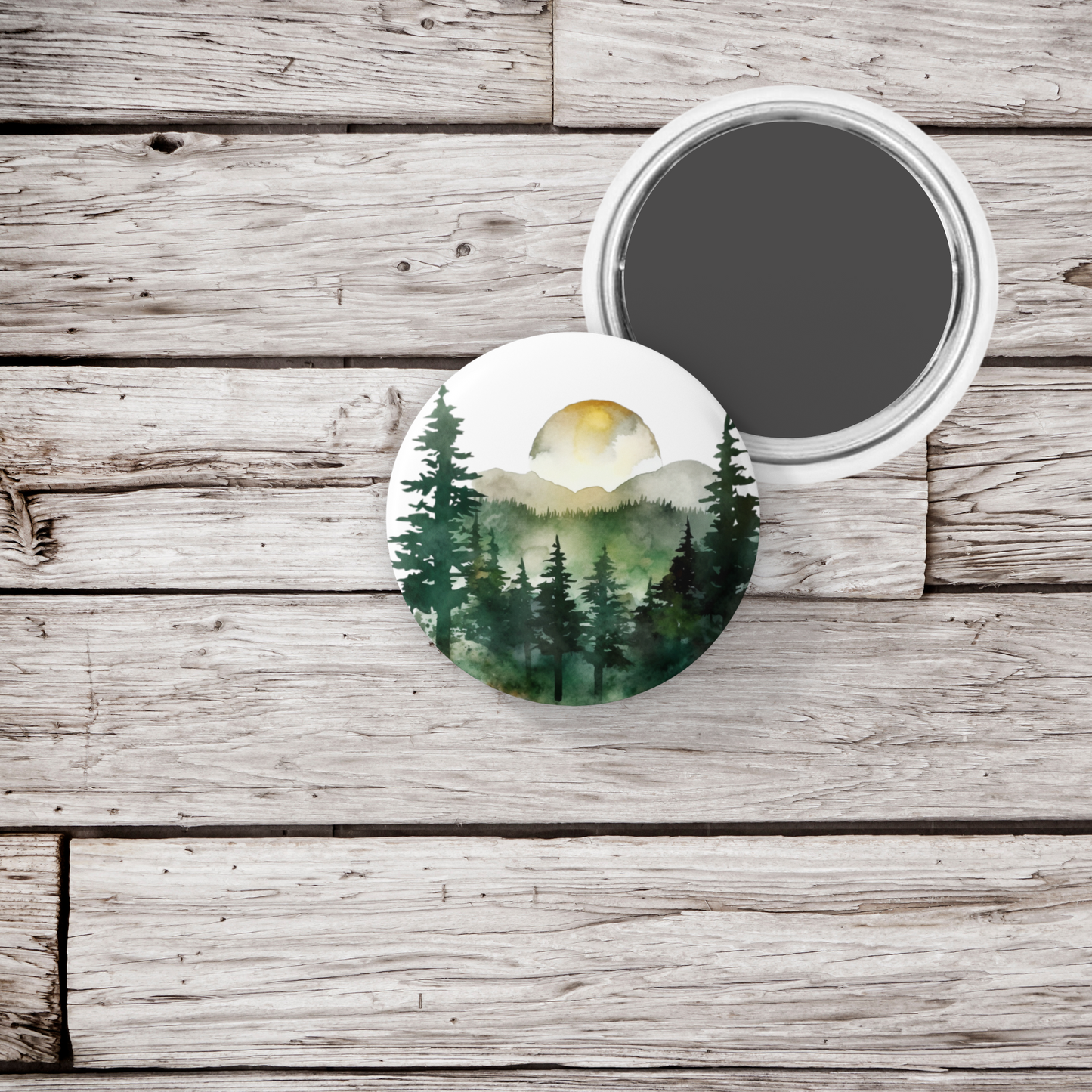 Moonlit Forest Pin Back Button, Magnet