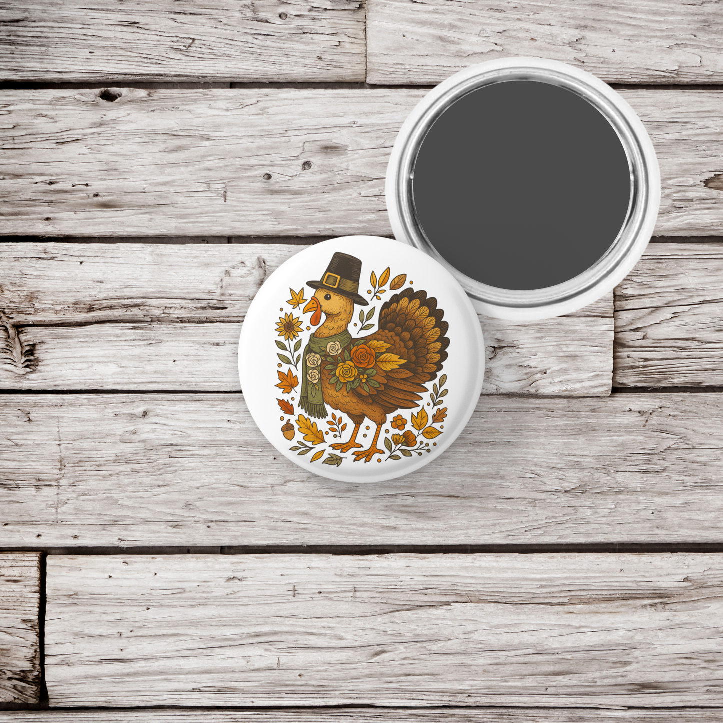 Turkey Pin Back Button, Magnet