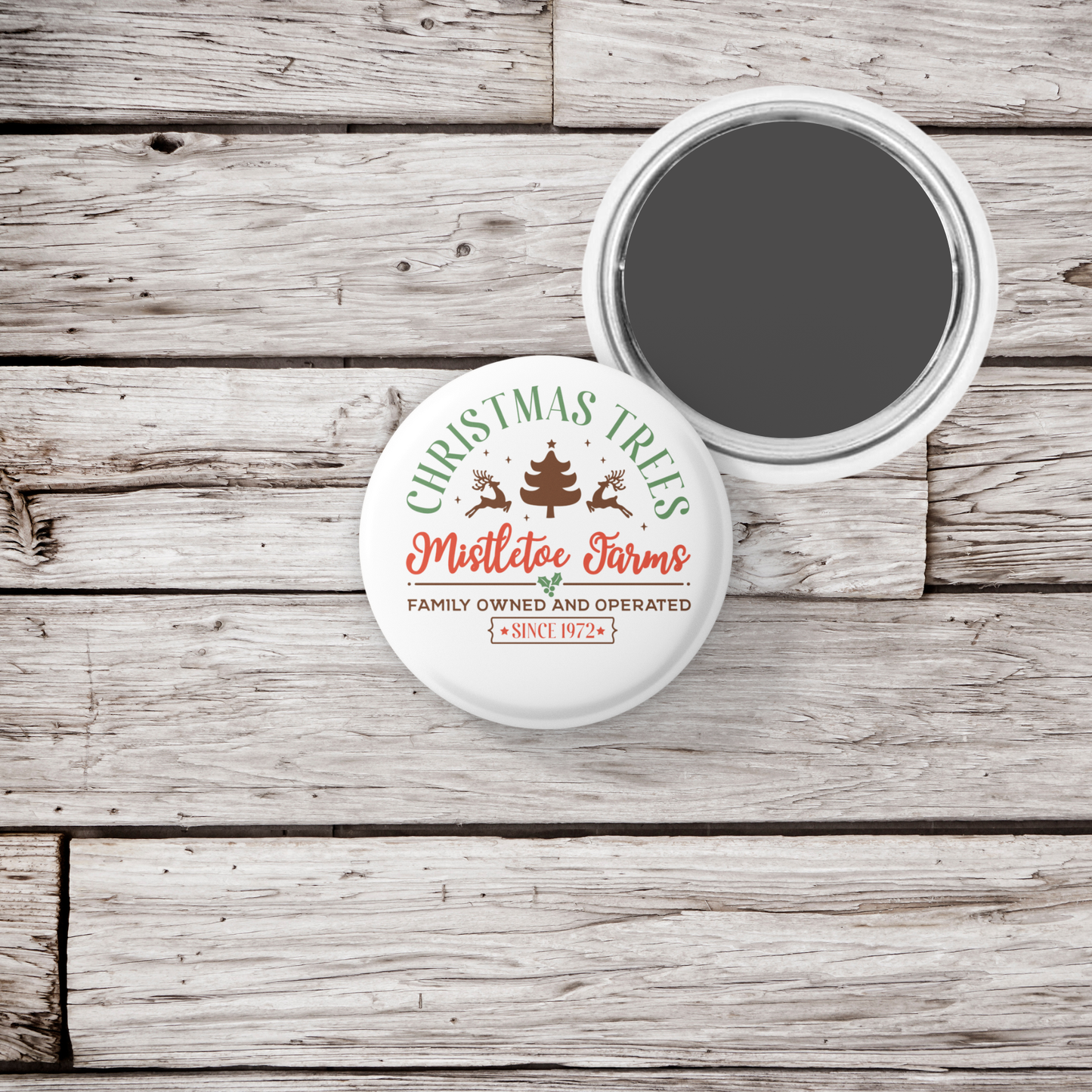 Farm Fresh Christmas Trees Pin Back Button, Magnet