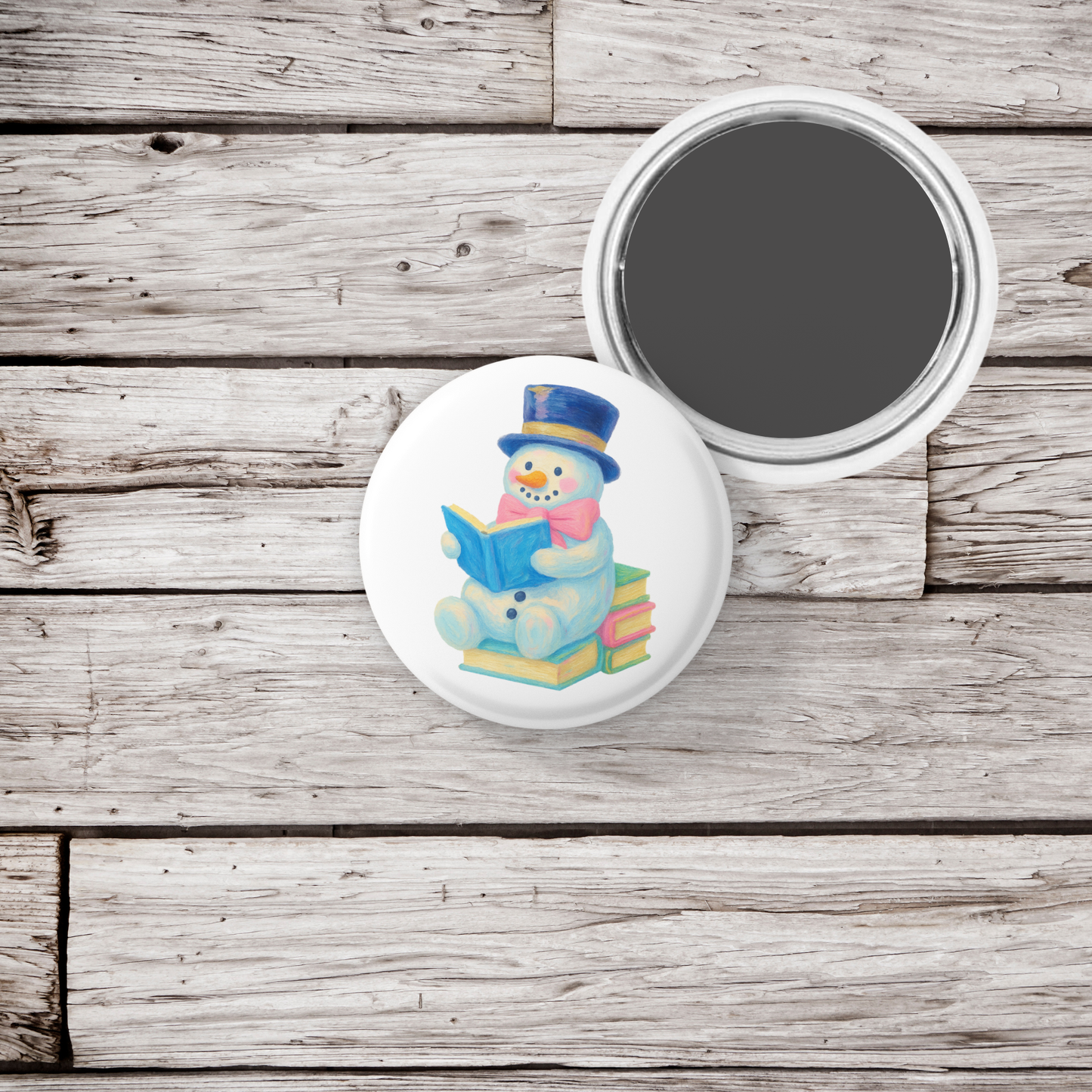 Snowman 4 Pin Back Button, Magnet
